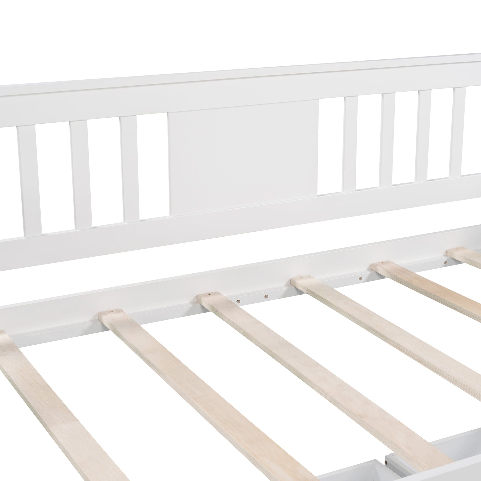 Twin size Daybed with Two Drawers, Wood Slat Support, White