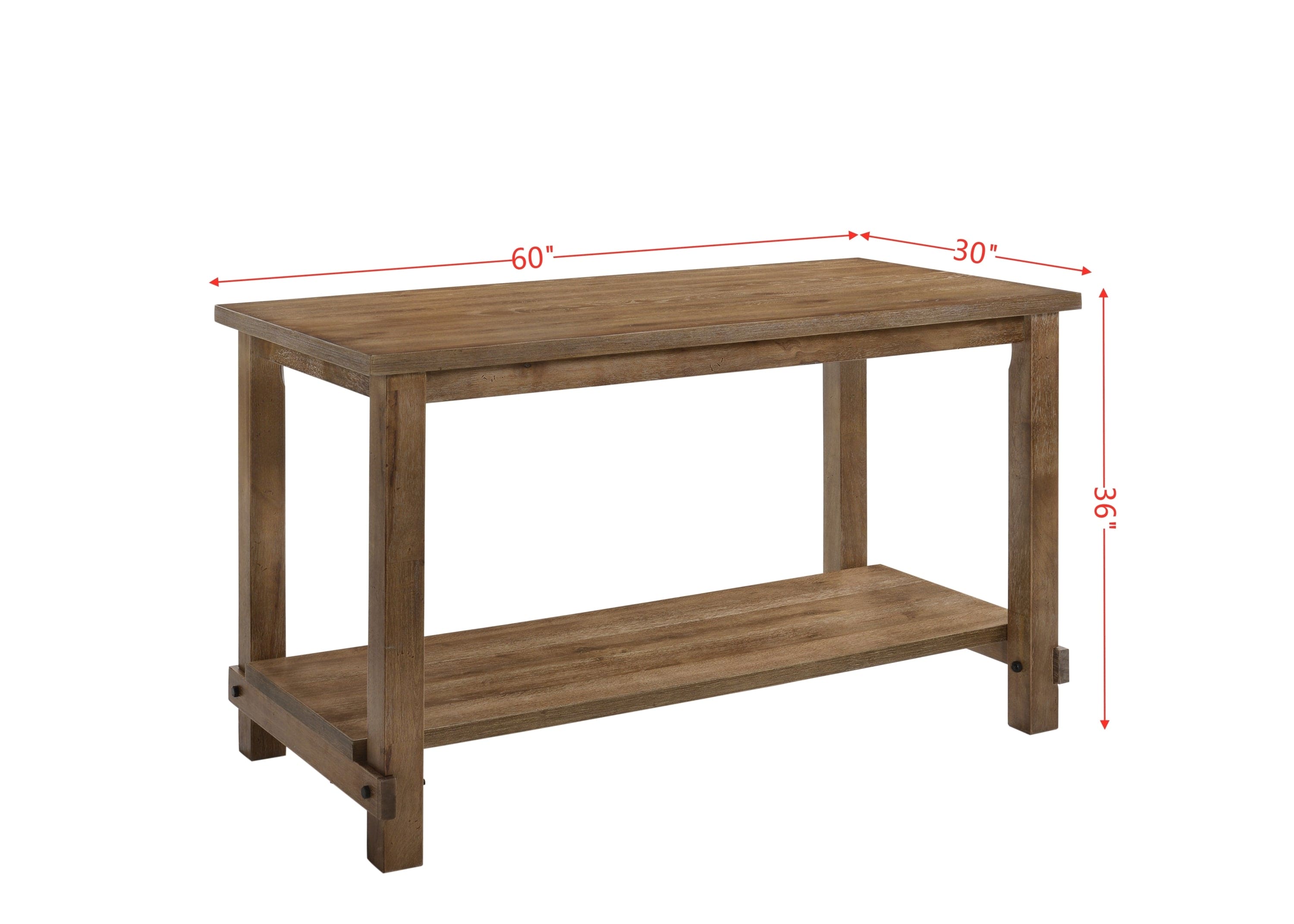 ACME Martha II Counter Height Table in Weathered Oak 70830