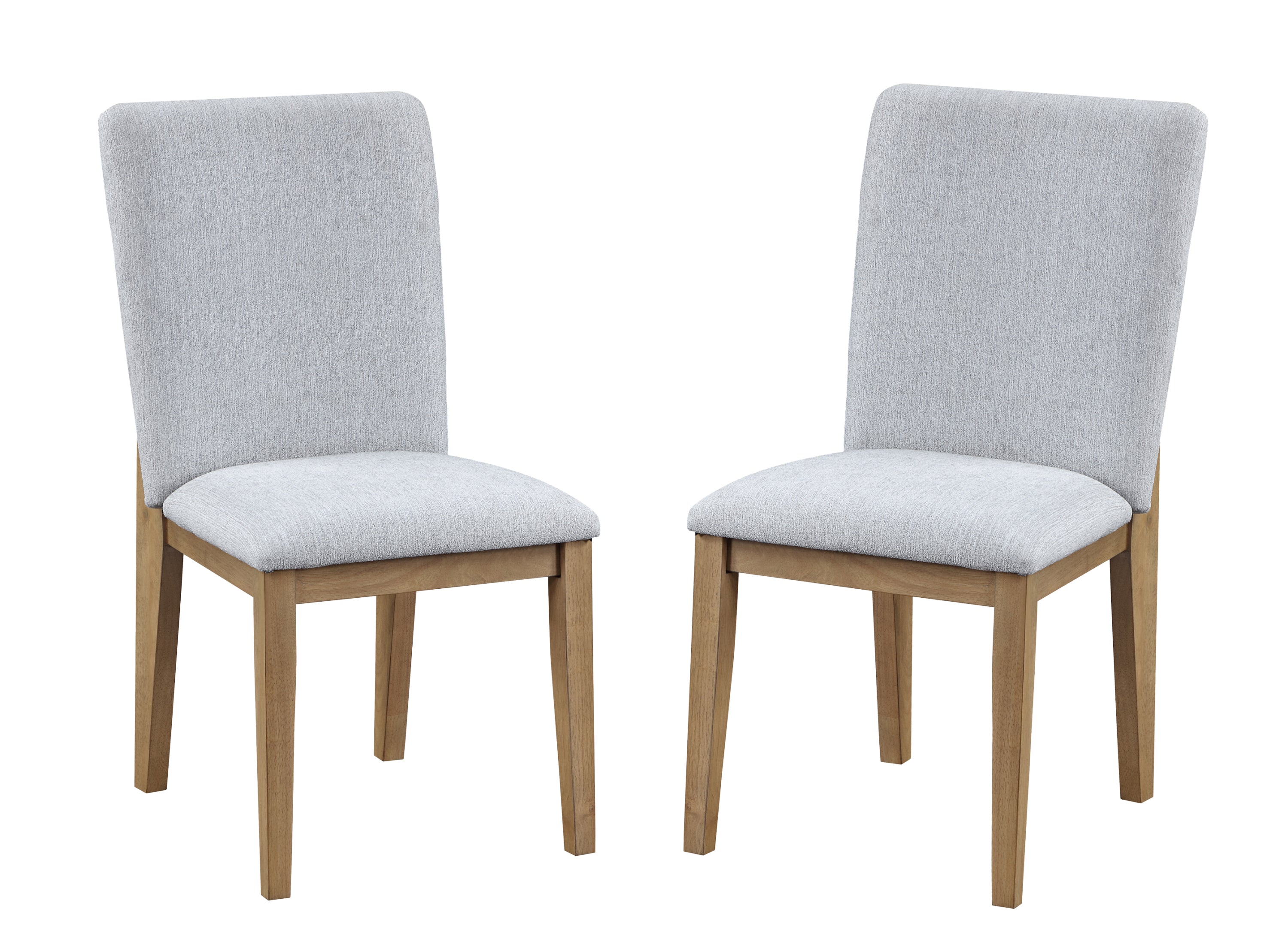 Delphine Set of 2 Gray Linen Fabric Dining Chair