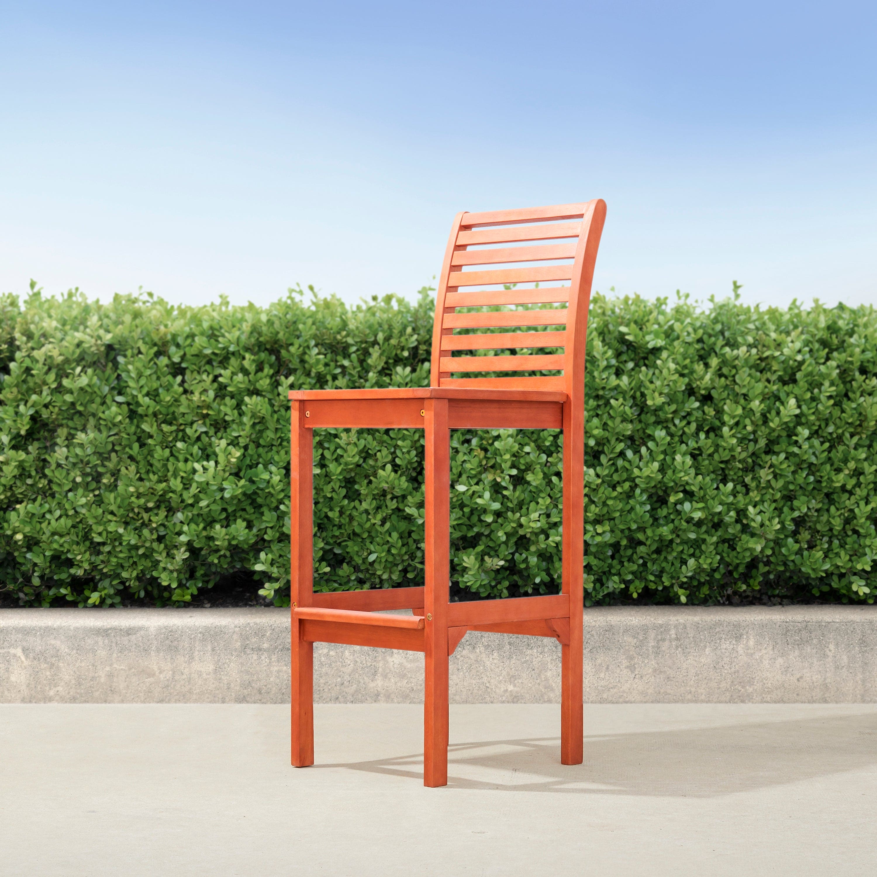 Emilio Reddish Brown Tropical Wood Bar Chair