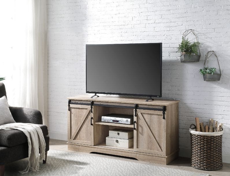 ACME Bennet TV Stand, Oak Finish 91857