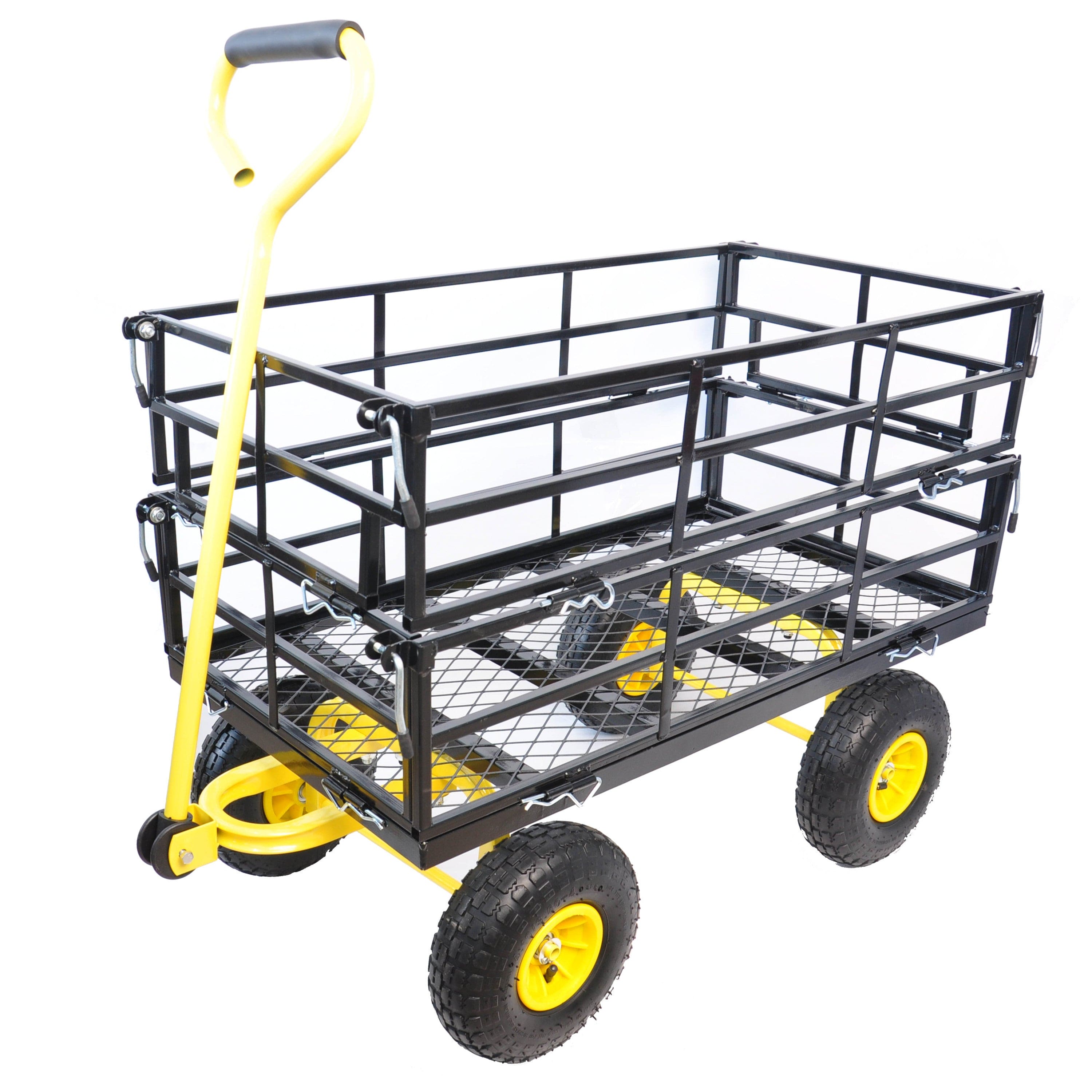 Wagon Cart Garden cart trucks make it easier to transport firewood Yellow+Black