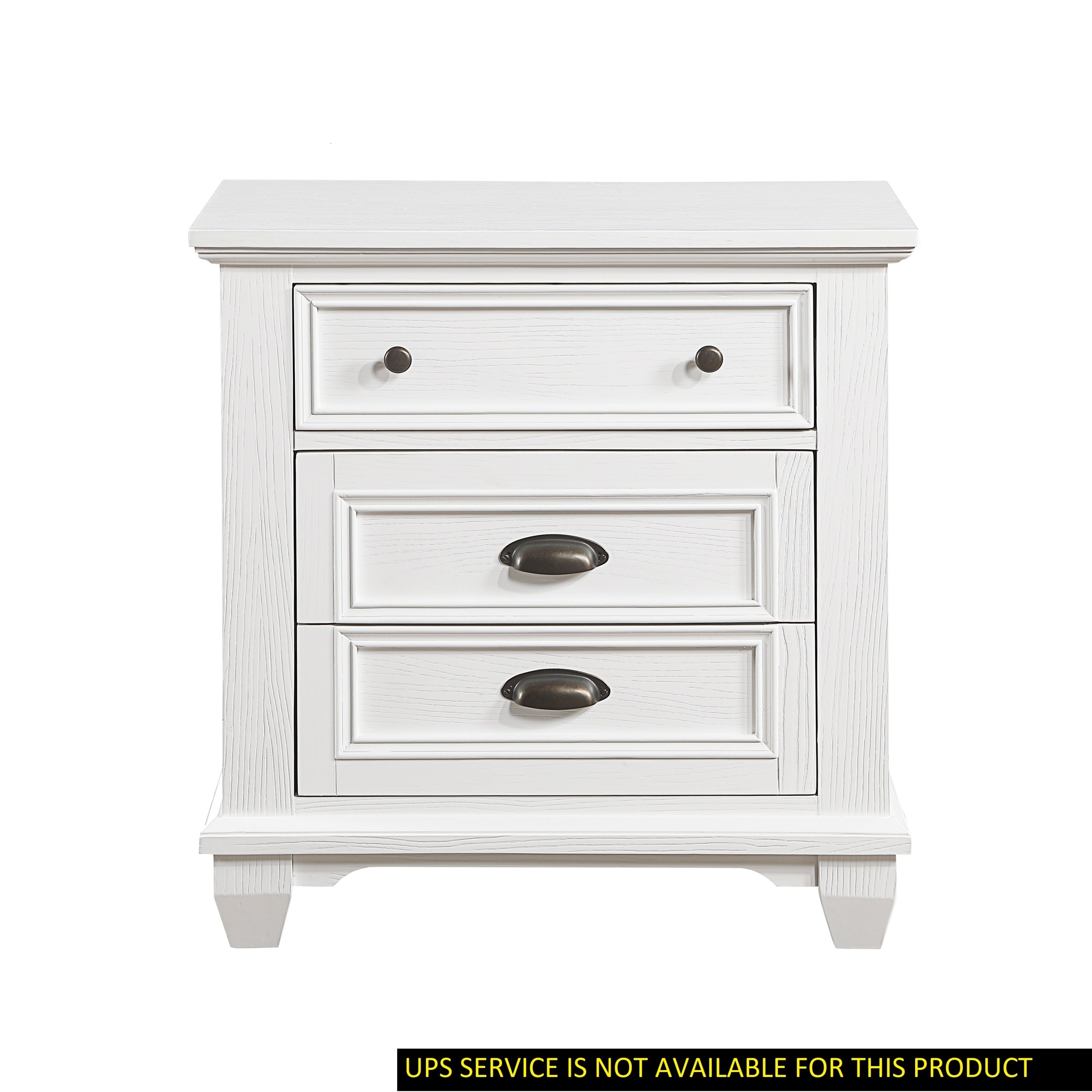 White Finish Two Drawers Nightstand 1pc Traditional Framing Wooden Bedroom Furniture