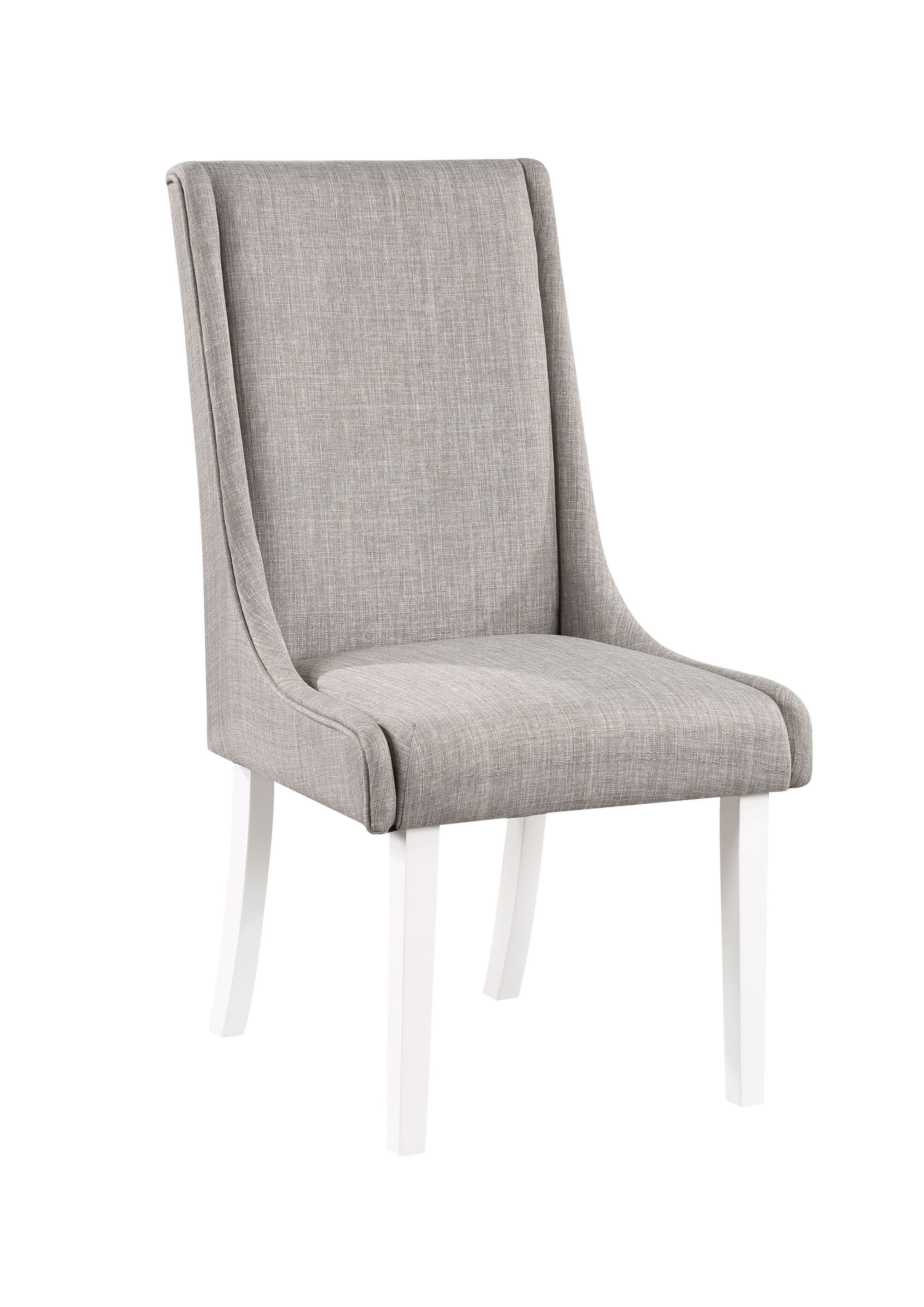 ACME Hollyn Side Chair (Set-2), Gray Linen & White Finish DN02161