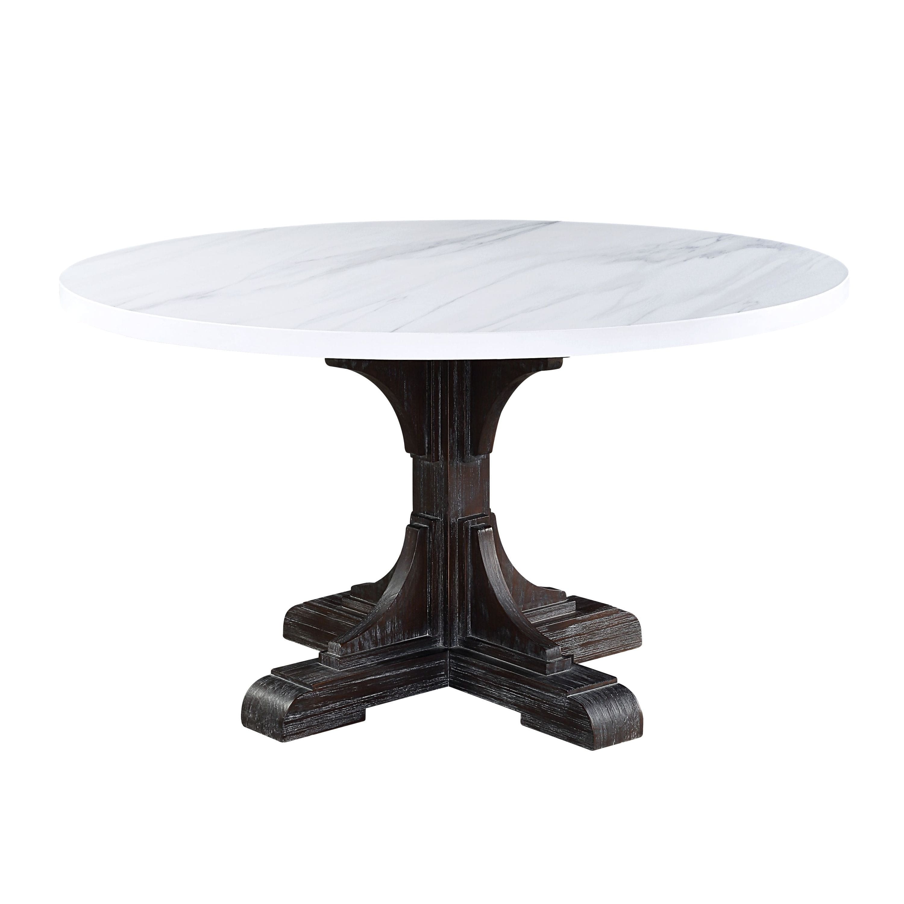 ACME Gerardo Dining Table, White Marble & Weathered Espresso DN00090