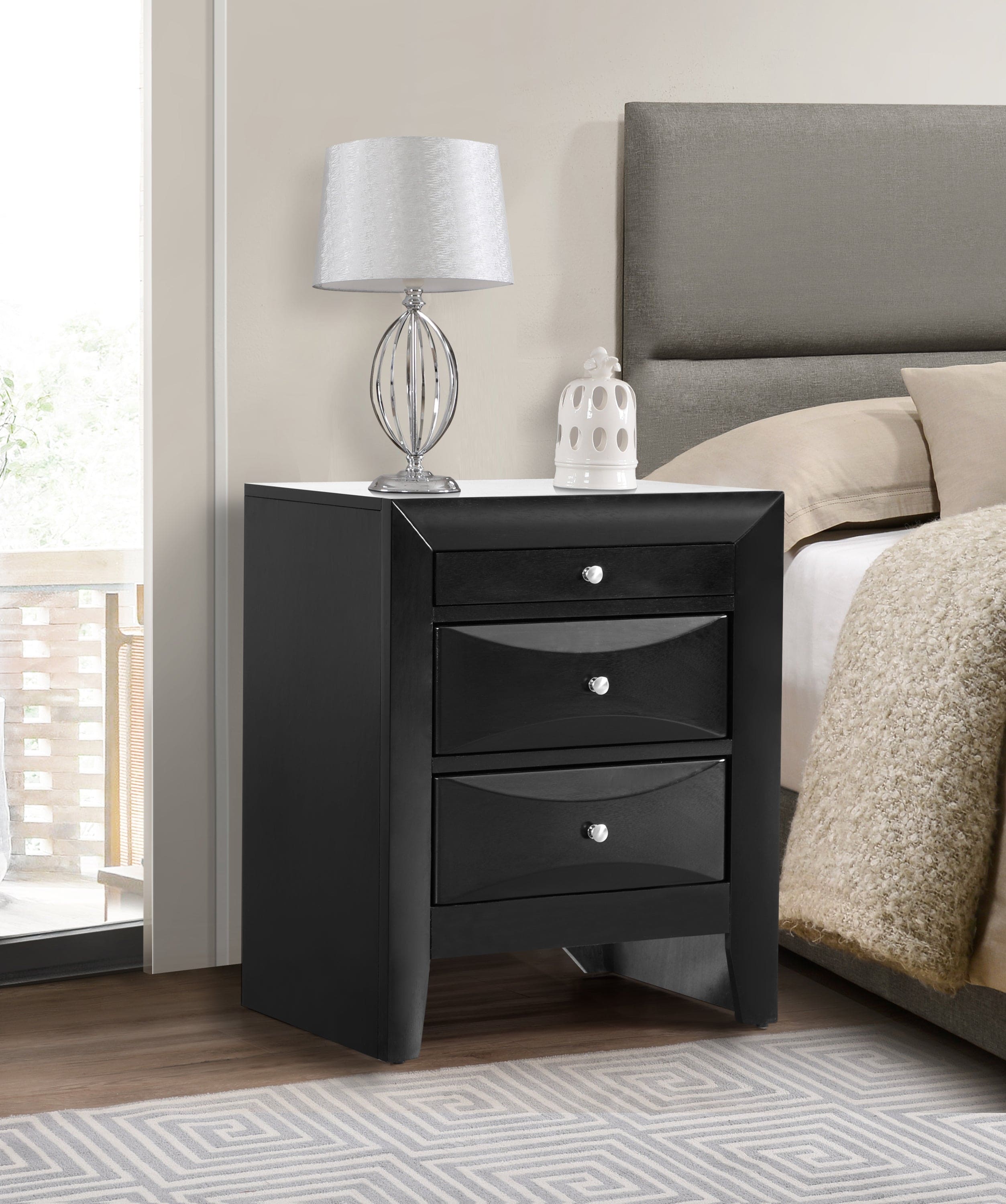 Glory Furniture Marilla G1500-N Nightstand , Black