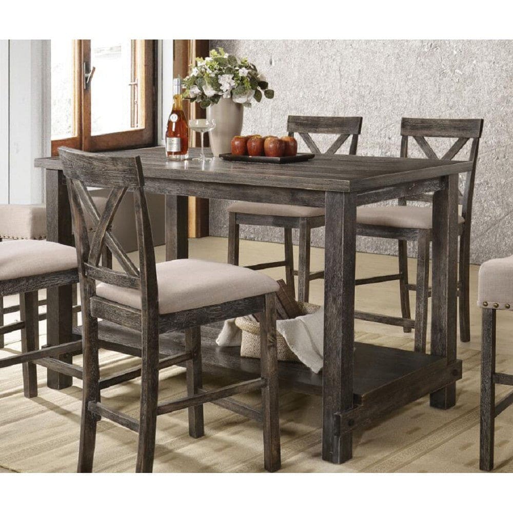 ACME Martha II Counter Height Table in Weathered Gray 73830