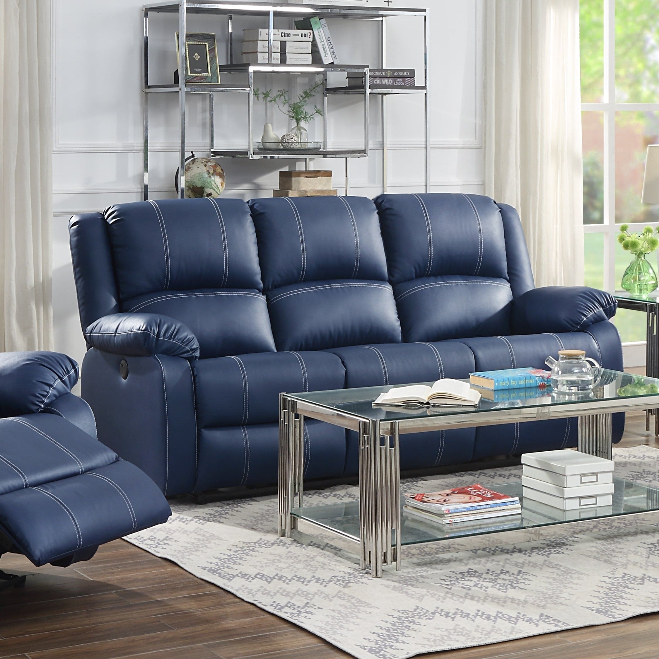 ACME Zuriel Power Motion Sofa, Blue PU 54615