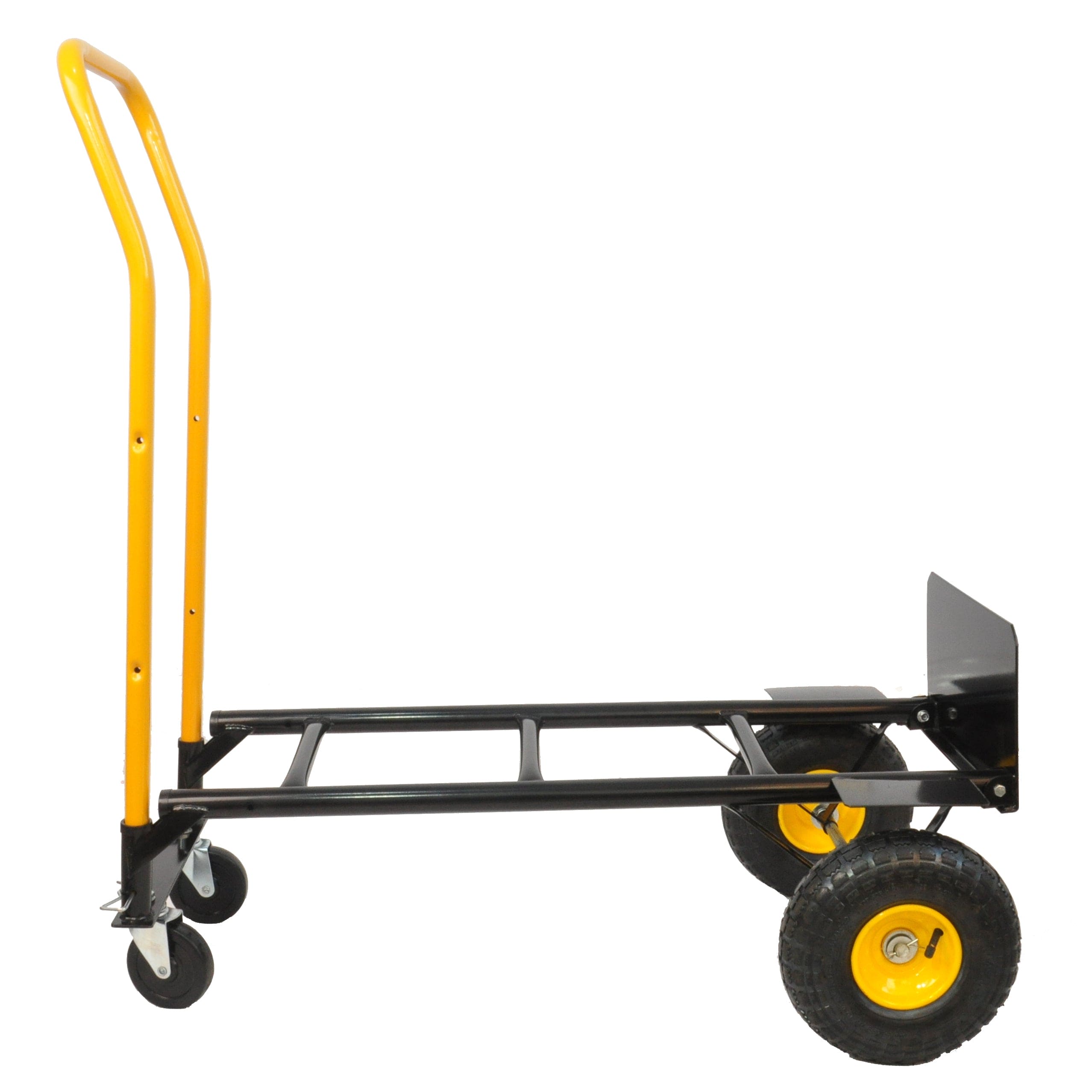 HT1006BK-YL   Hand Truck Dual Purpose 2 Wheel Dolly Cart and 4 Wheel Push Cart with Swivel Wheels 330 Lbs Capacity Heavy Duty Platform Cart for Moving/Warehouse/Garden/Grocery