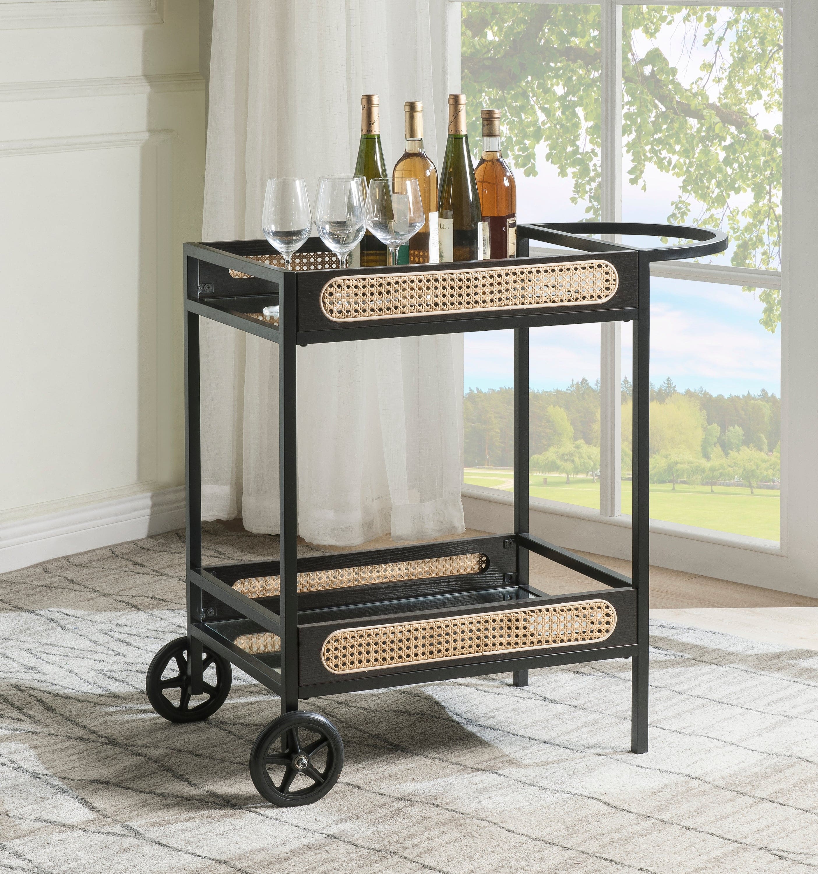 ACME Colson Serving Cart, Black Finish  AC01082