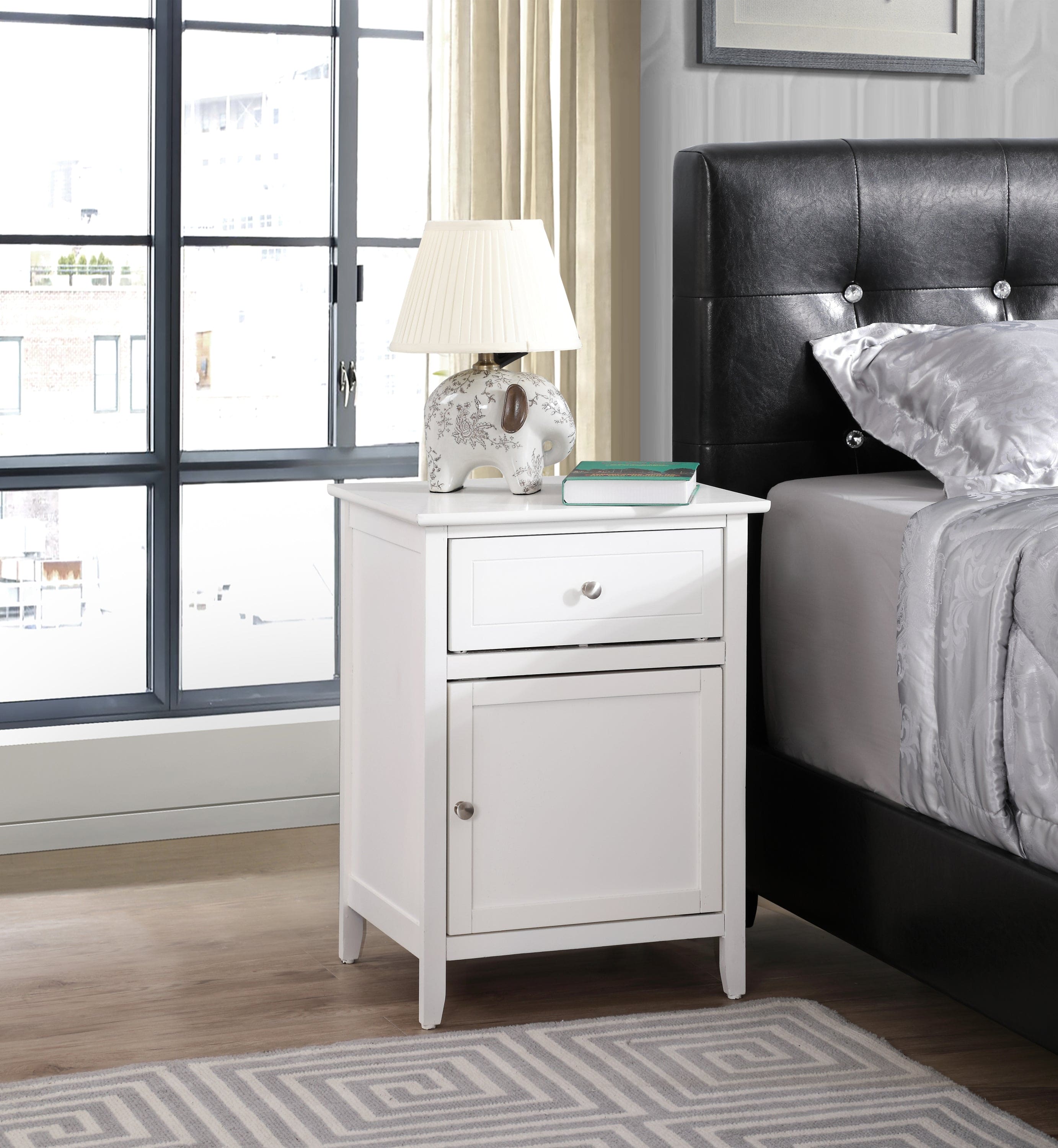 Glory Furniture Izzy G1417-N-90 1 Drawer /1 Door Nightstand , White