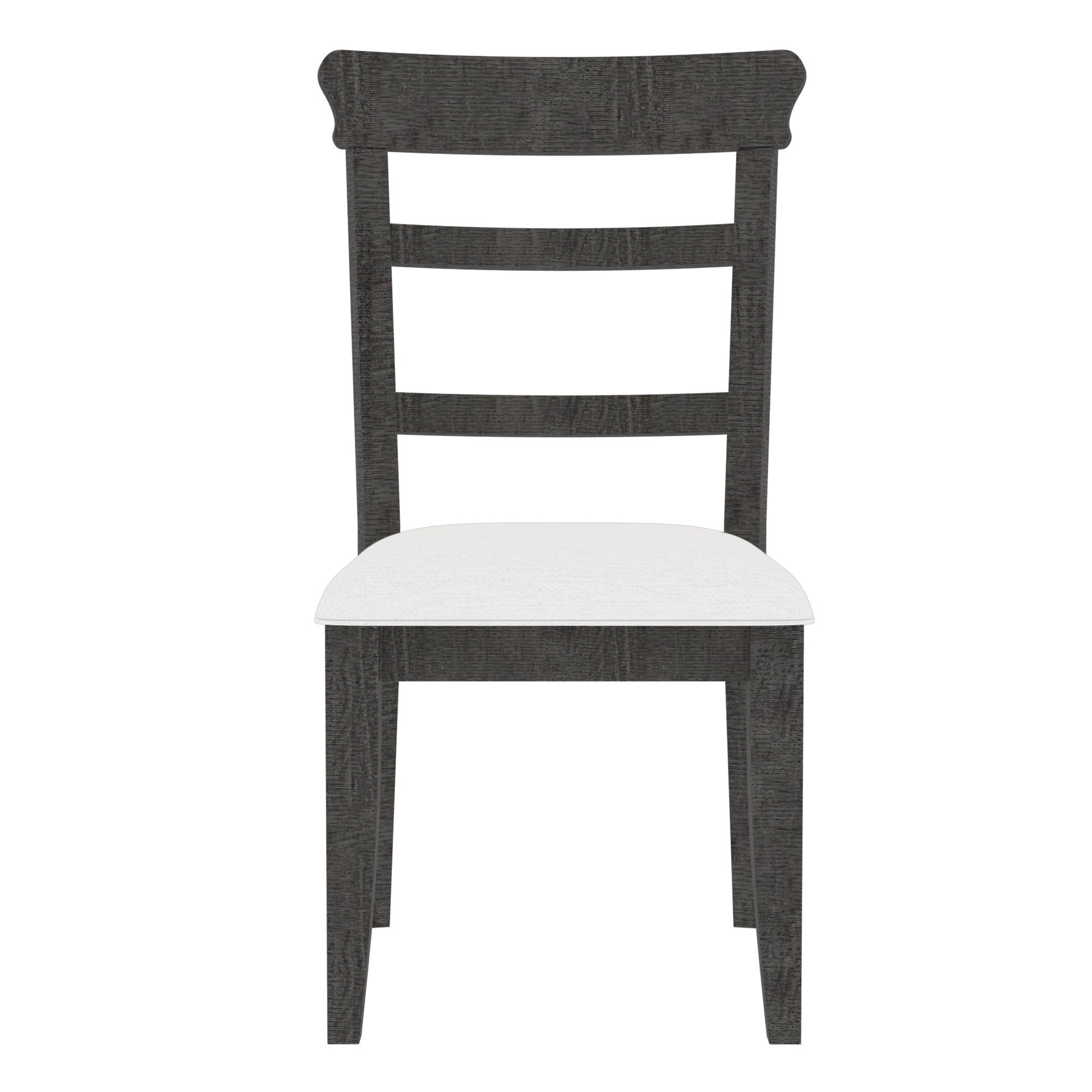 Dining Chair(19.1*24*37.4inch) Set of 2,Upholstered Cushion Seat Wooden Ladder Back Side Chairs Dark Gray