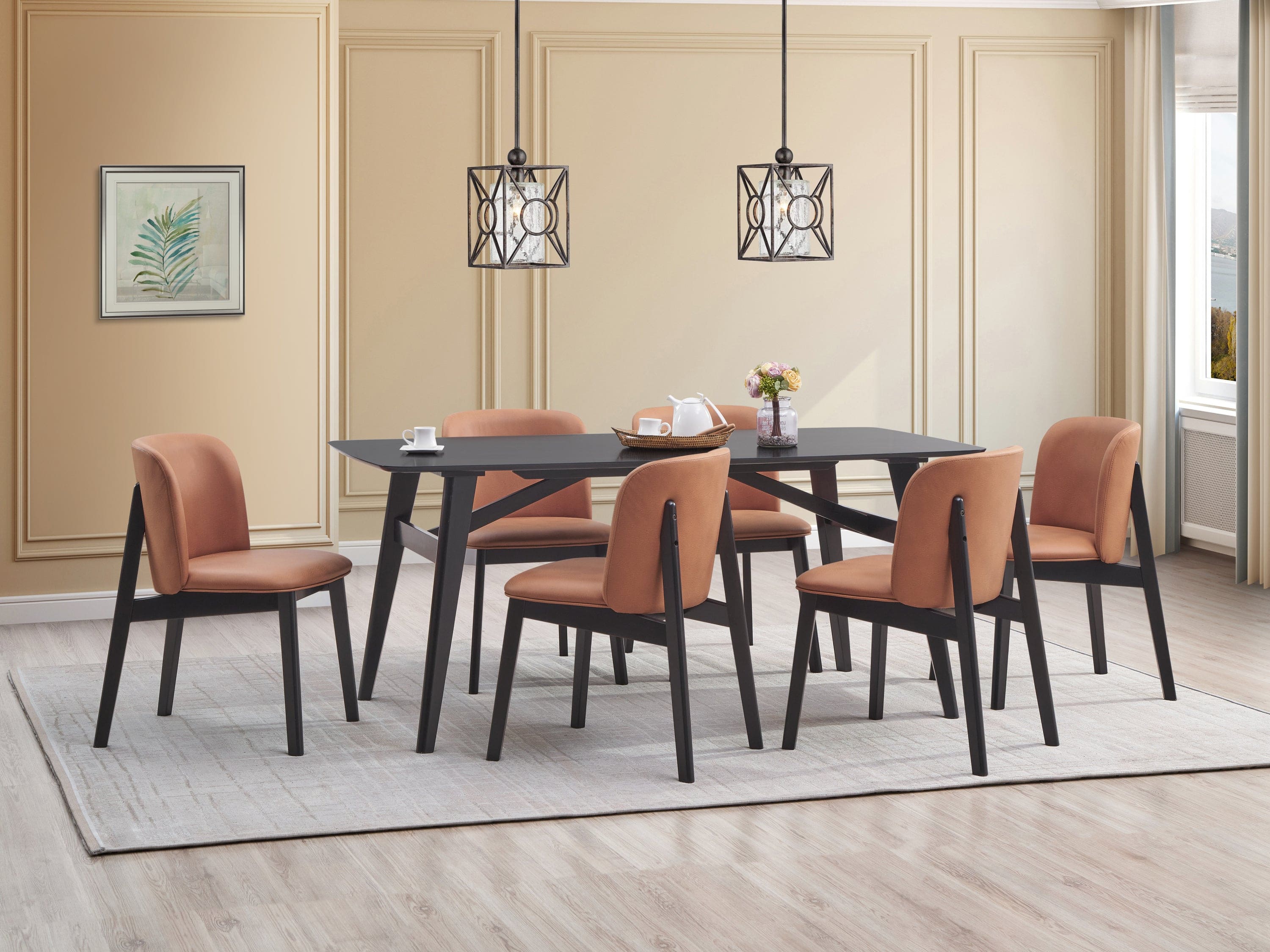 ACME Eliora Dining Table, Black Finish DN02366