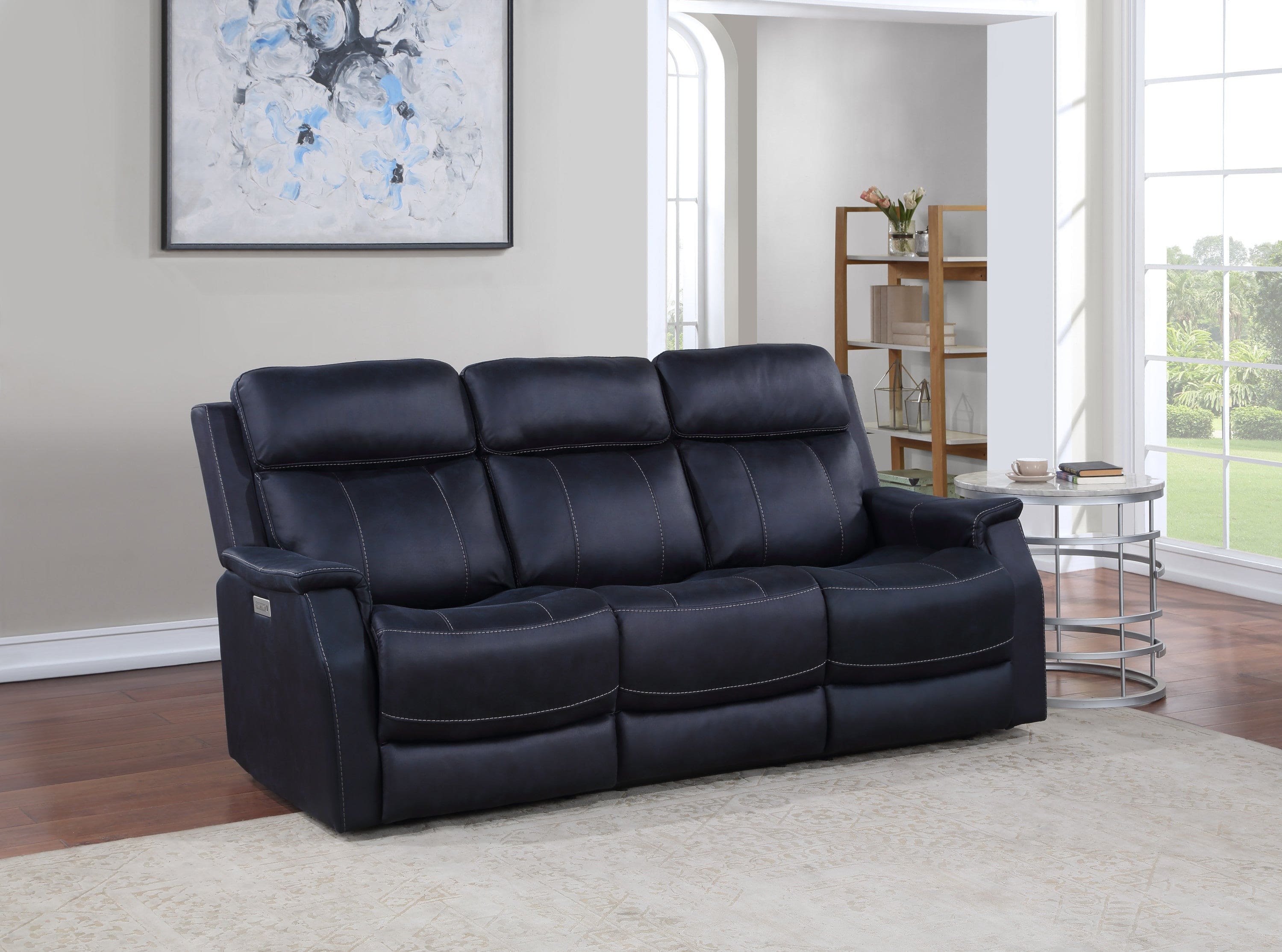 Tailored Power Console Loveseat - Shaped Seats, Luxurious Leatherette Cover - Power Headrest, Power Footrest, Hidden Storage