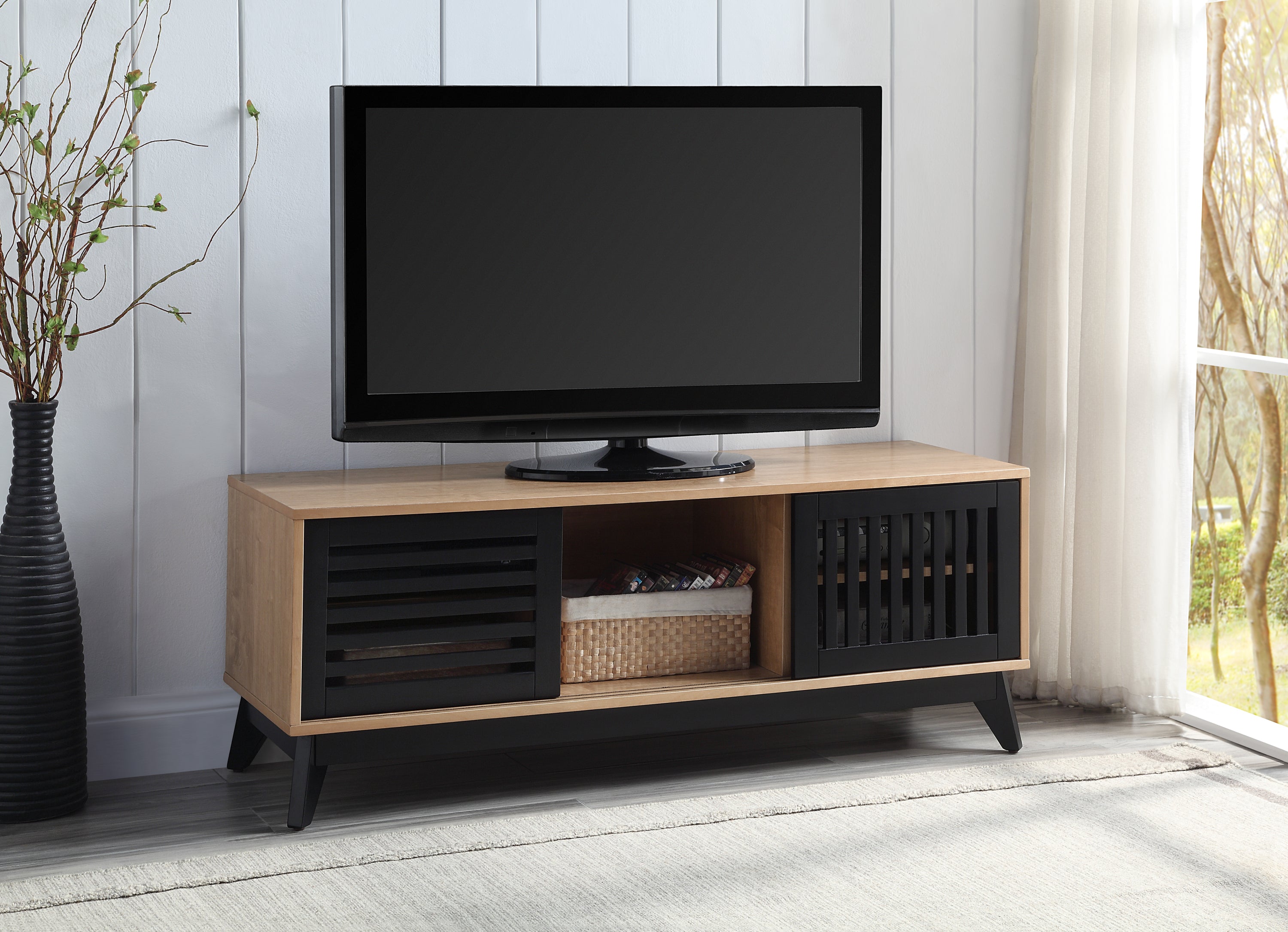 ACME Gamaliel TV Stand in Oak & Espresso Finish LV00858