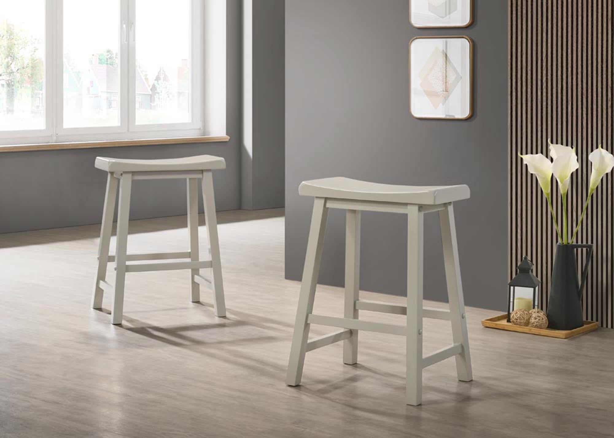 Set of 2 Alonzo Light Gray Backless Ergonomic Counter Height Stool