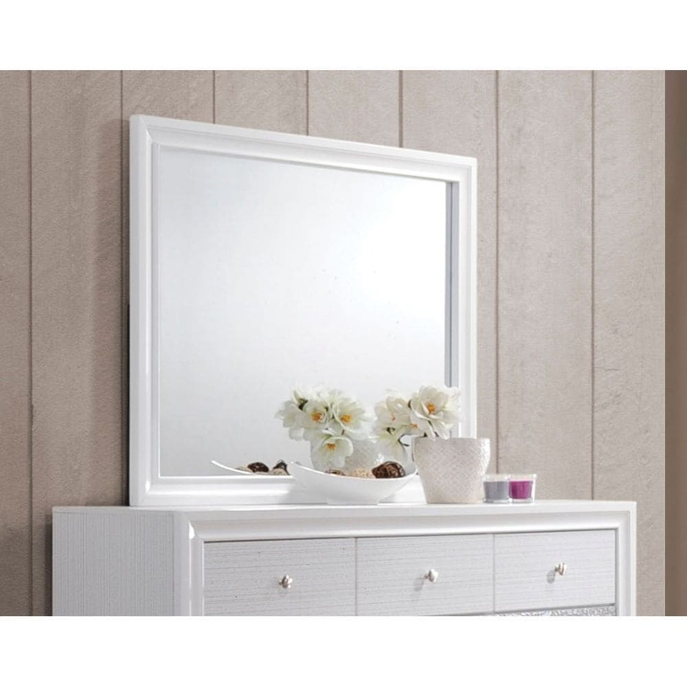 ACME Naima Mirror in White 25774