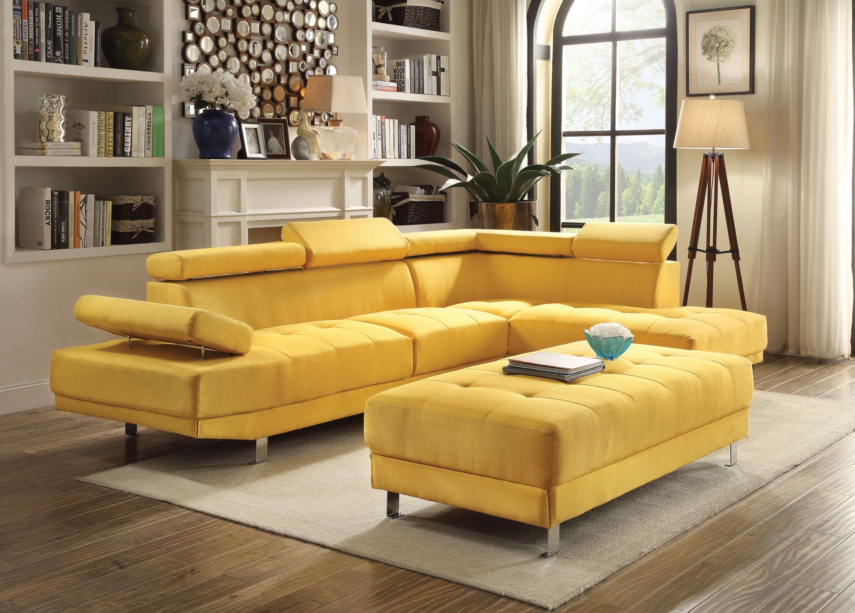 Glory Furniture Riveredge G446-SC Sectional  ( 2 Boxes) , YELLOW