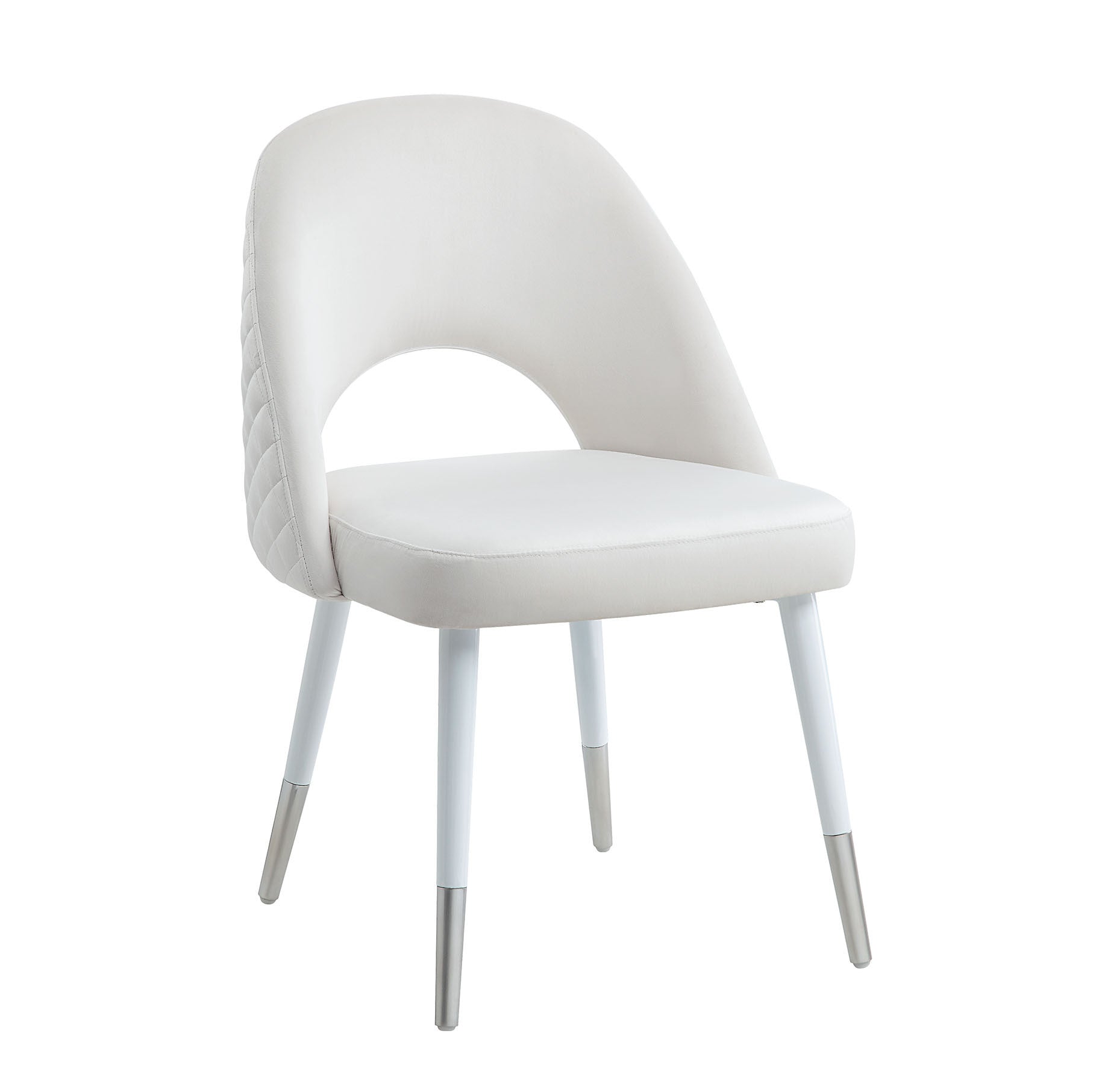 ACME Zemirah Side Chair(Set-2), White Velvet & White Finish DN02234