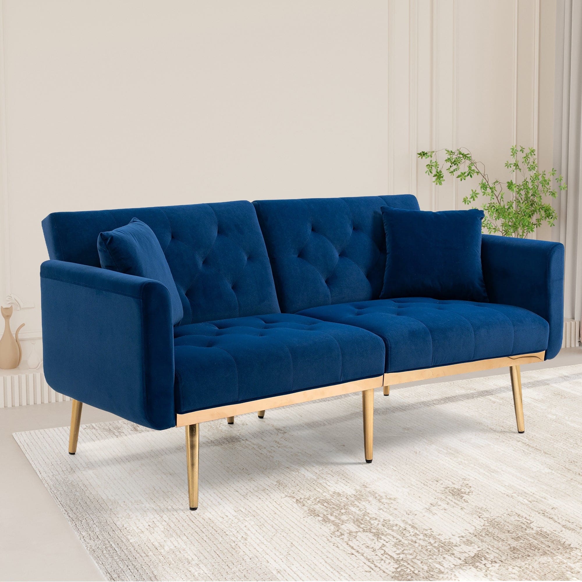 COOLMORE  Velvet  Sofa , Accent sofa .loveseat sofa with metal  feet