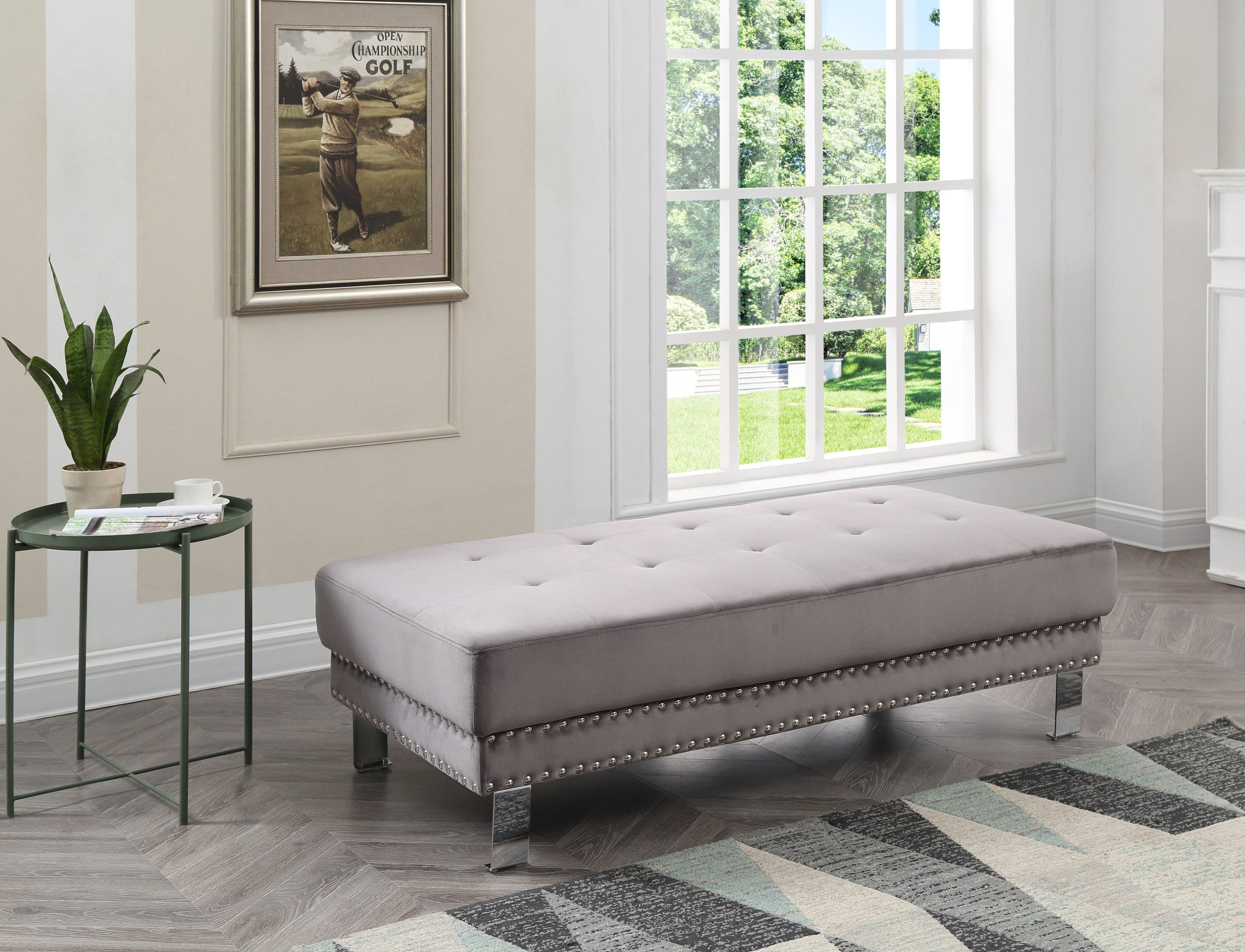 Glory Furniture Derek G371-O Ottoman , GRAY