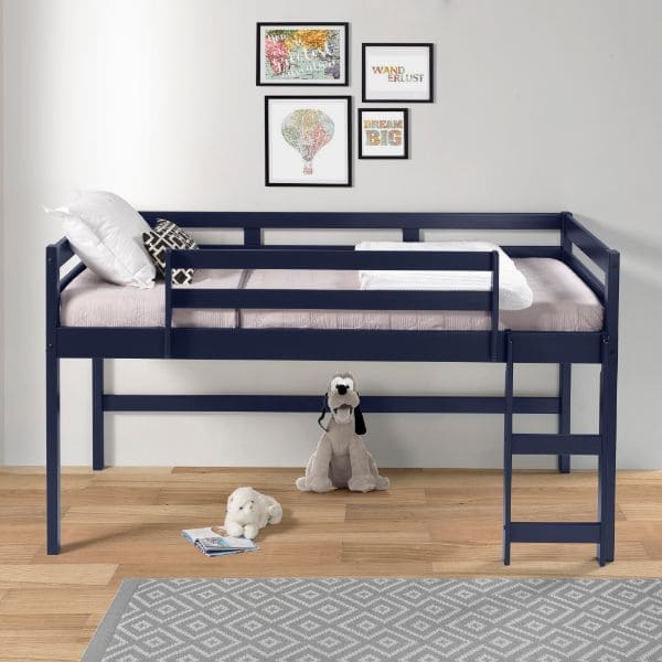 ACME Lara Twin Loft Bed, Navy Blue Finish 38260