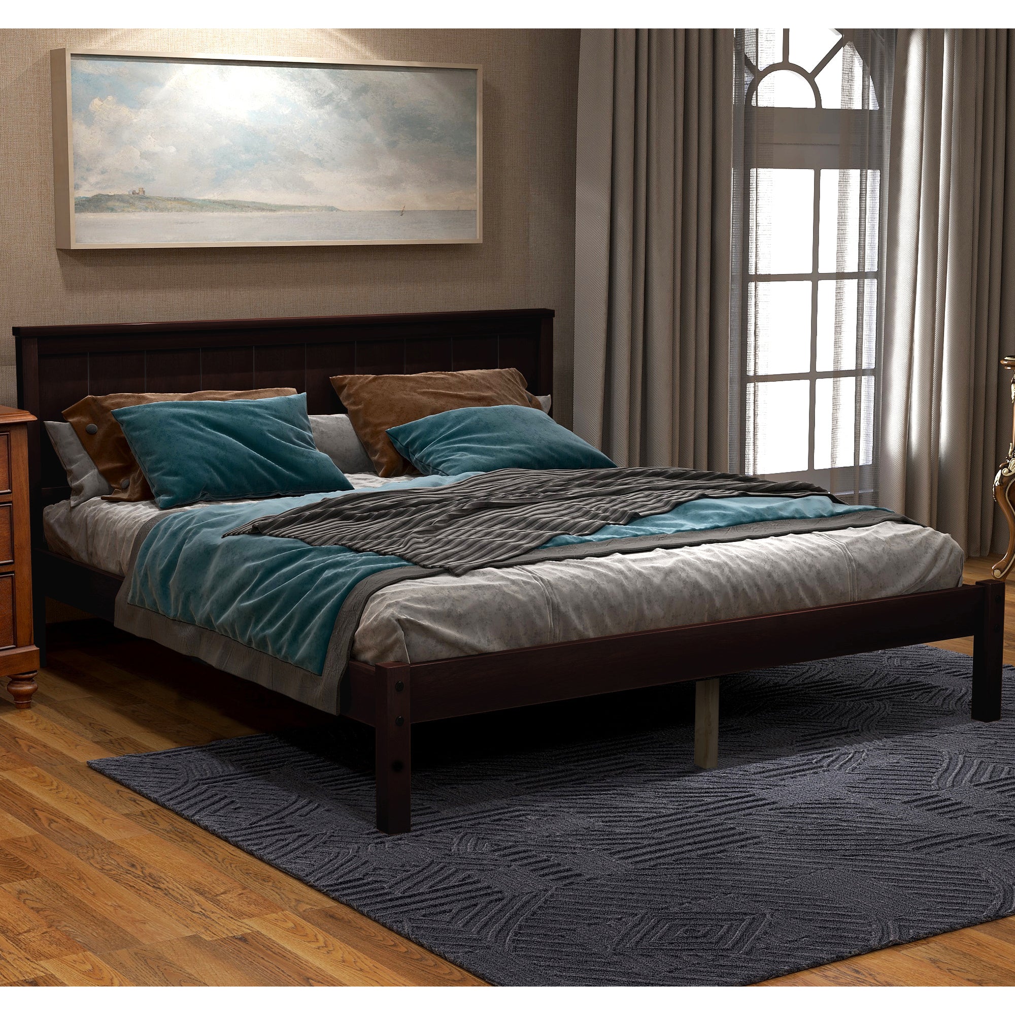 Platform Bed Frame with Headboard, Wood Slat Support, No Box Spring Needed, Full, Espresso(OLD SKU:WF191419AAP)