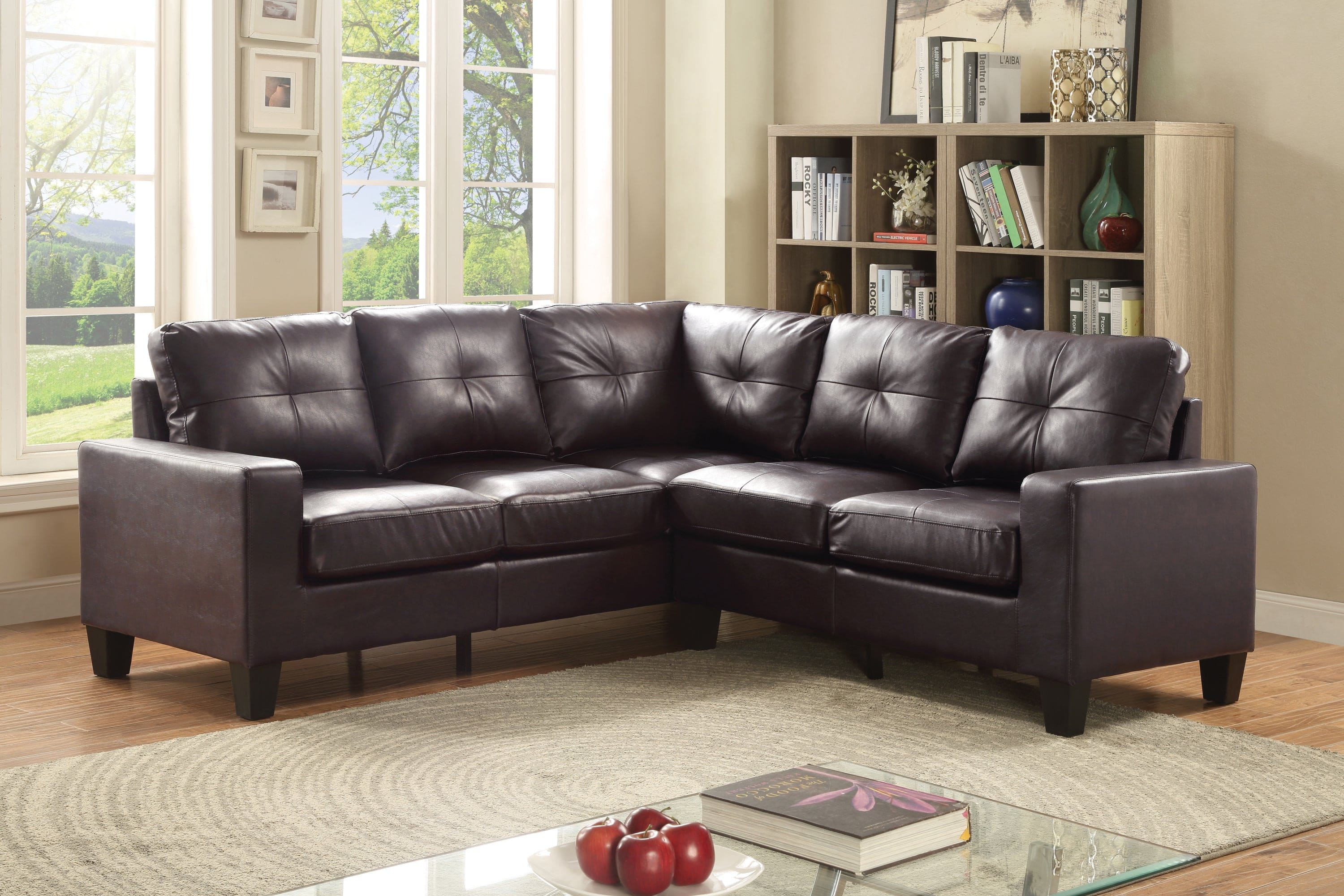 Glory Furniture Newbury G464B-SC Sectional, DARK BROWN