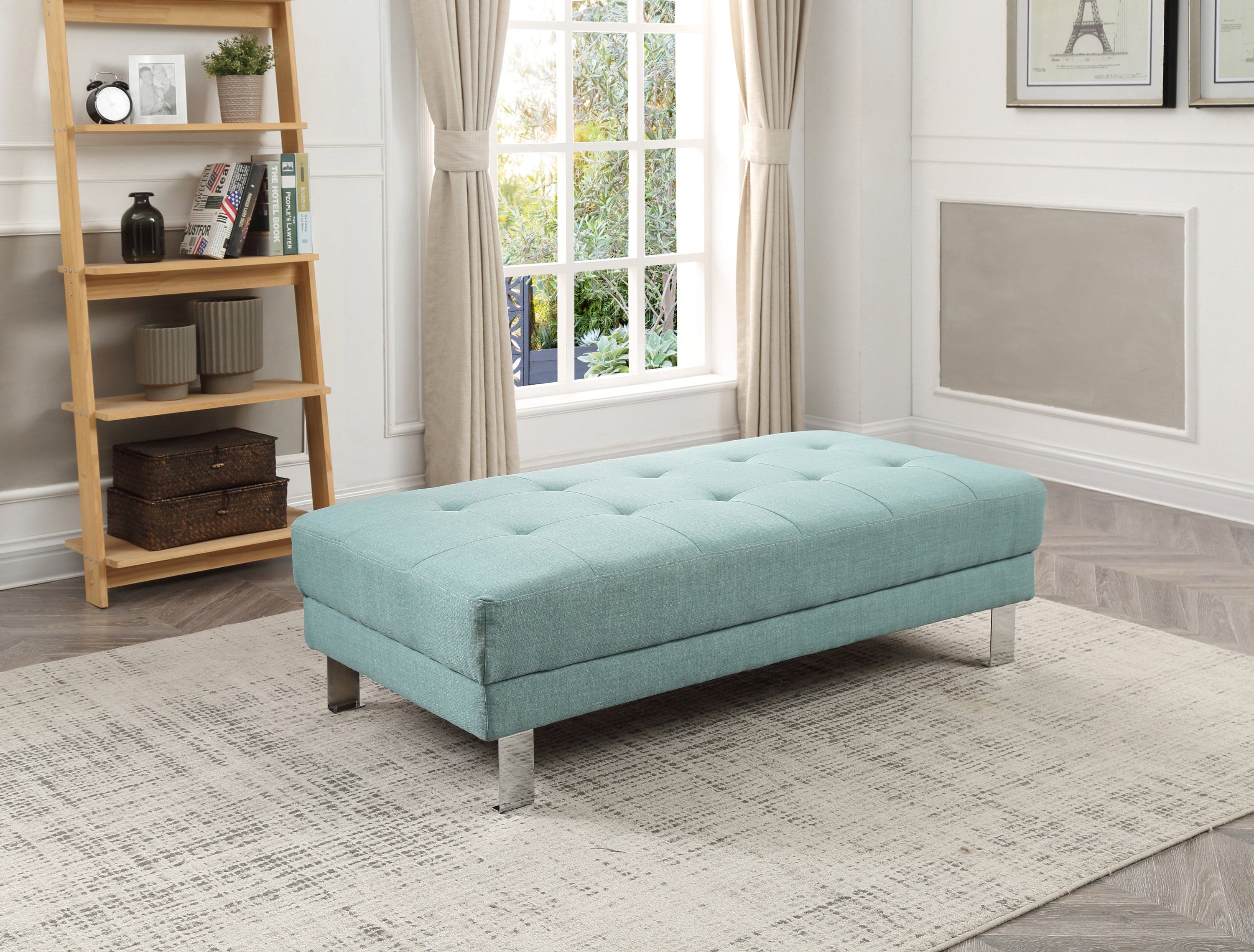 Glory Furniture Riveredge G453-O Milan Ottoman , TEAL