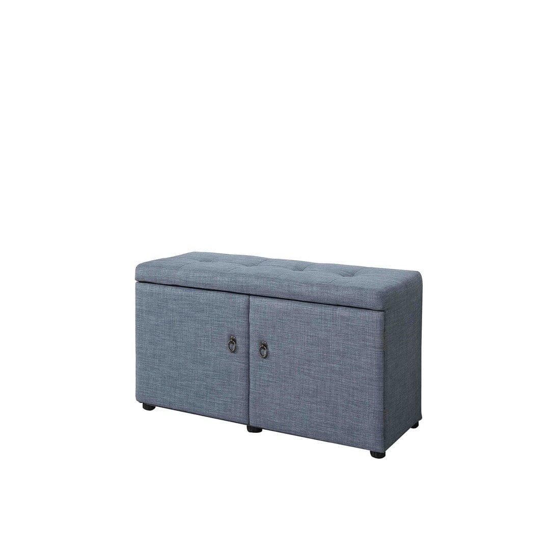 18" Tall Storage Ottoman, Slate Blue