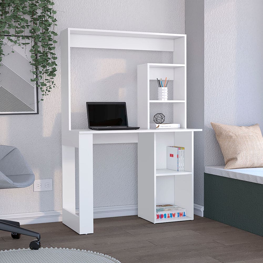 Desk Ryndon, Hutch, White Finish