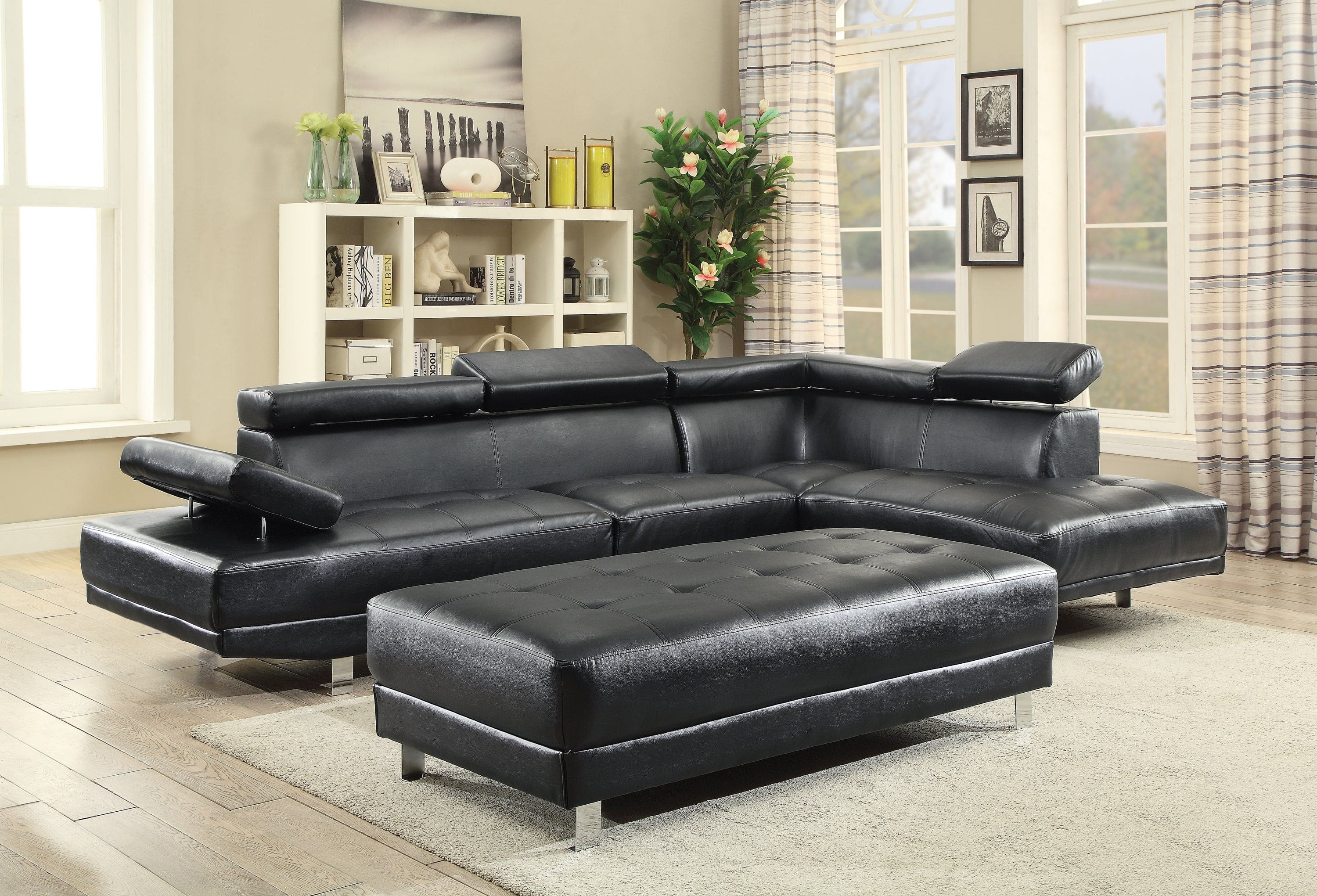 Glory Furniture Riveredge G448-SC Sectional  ( 2 Boxes) , BLACK