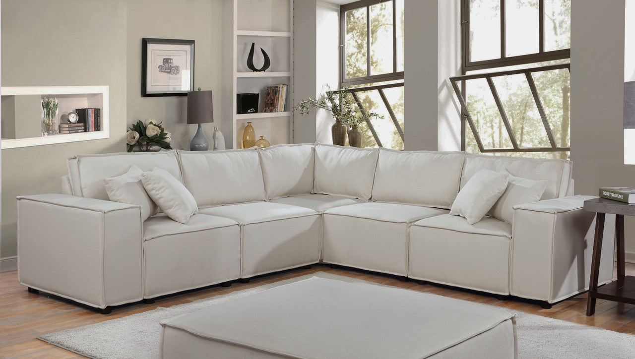 Jenson Modular Sectional Sofa in Beige Linen