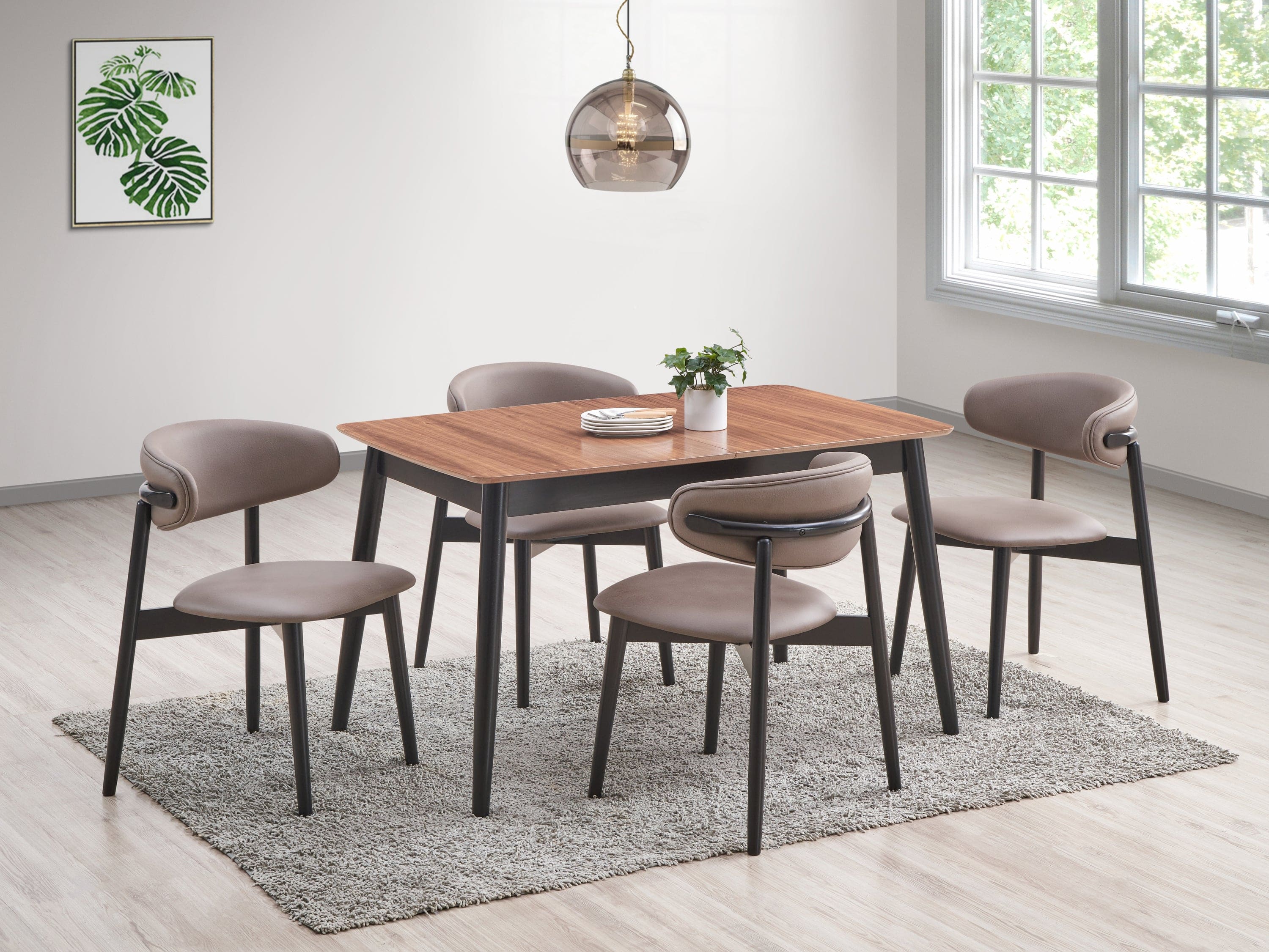 ACME Lanae Dining Table, Natural & Black Finish DN02364