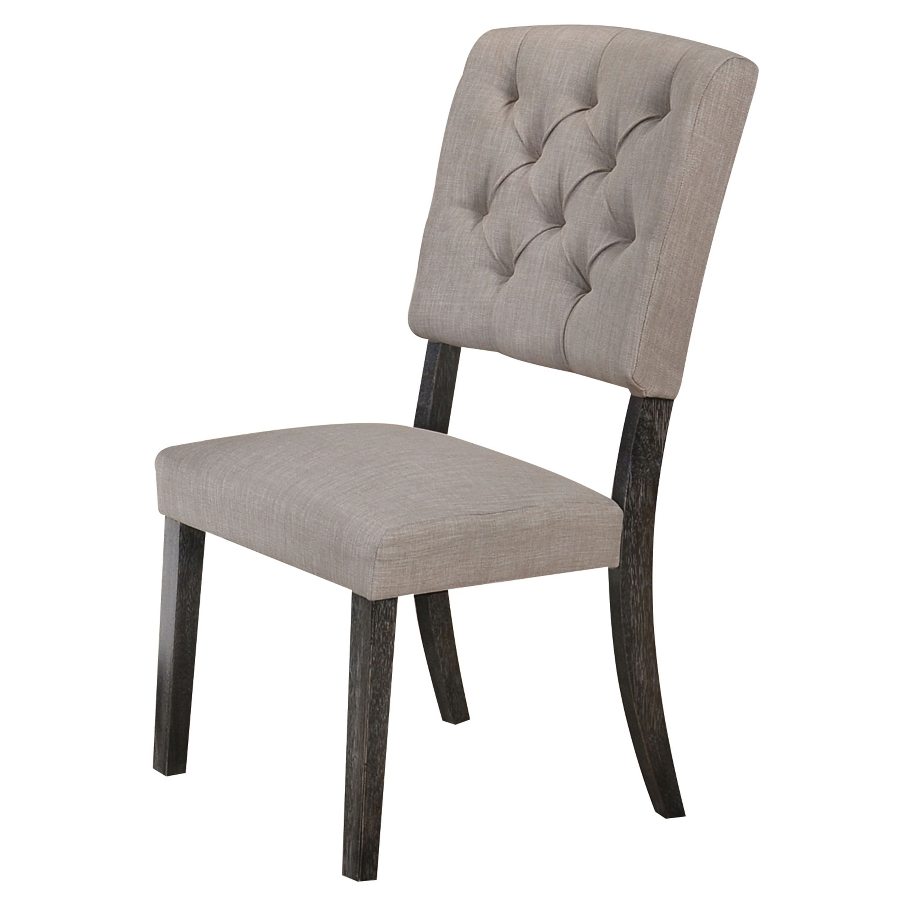 ACME Bernard Side Chair (Set-2), Fabric & Weathered Gray Oak (2Pc/1Ctn) 66192