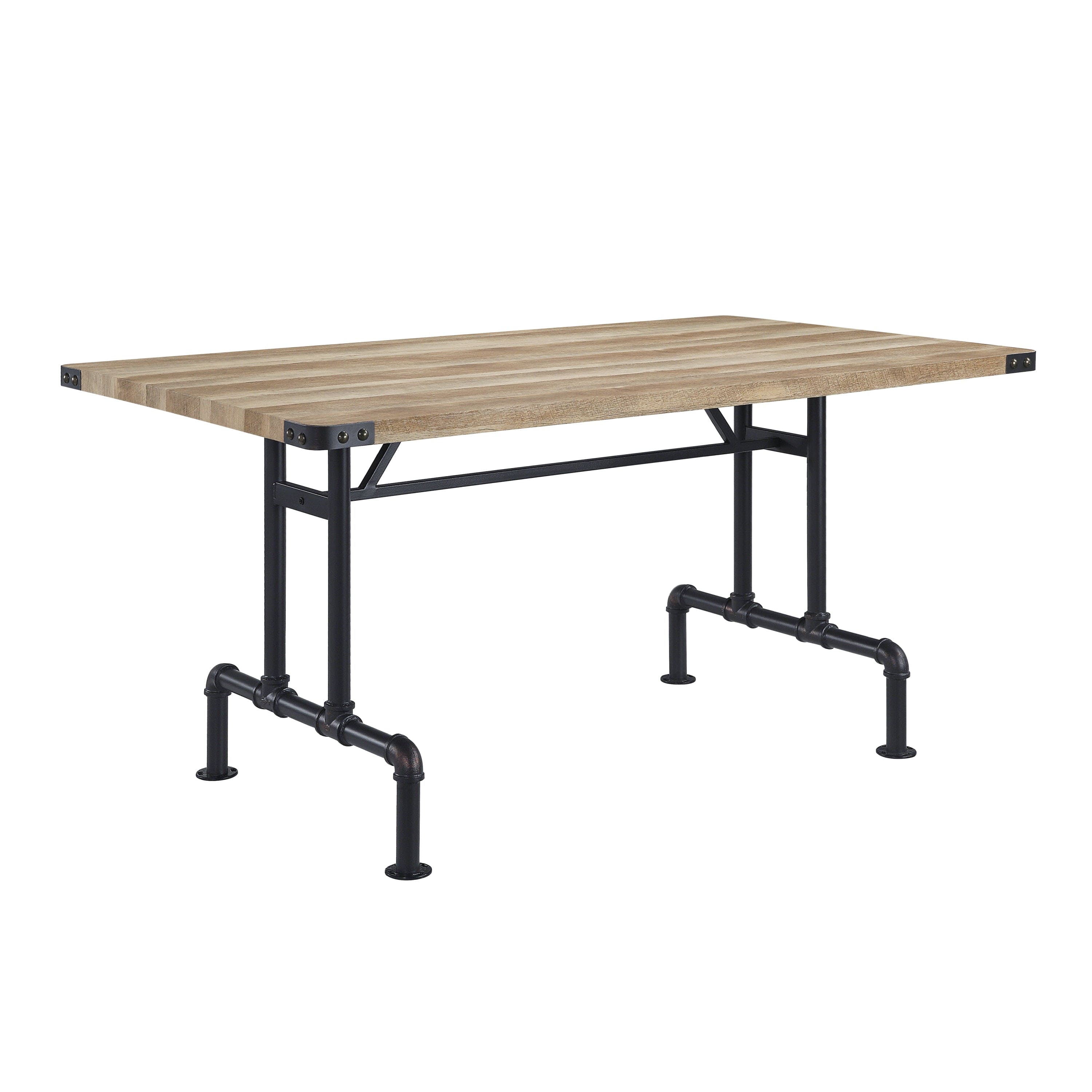 ACME Edina Dining Table, Oak & Sandy Black Finish DN01057