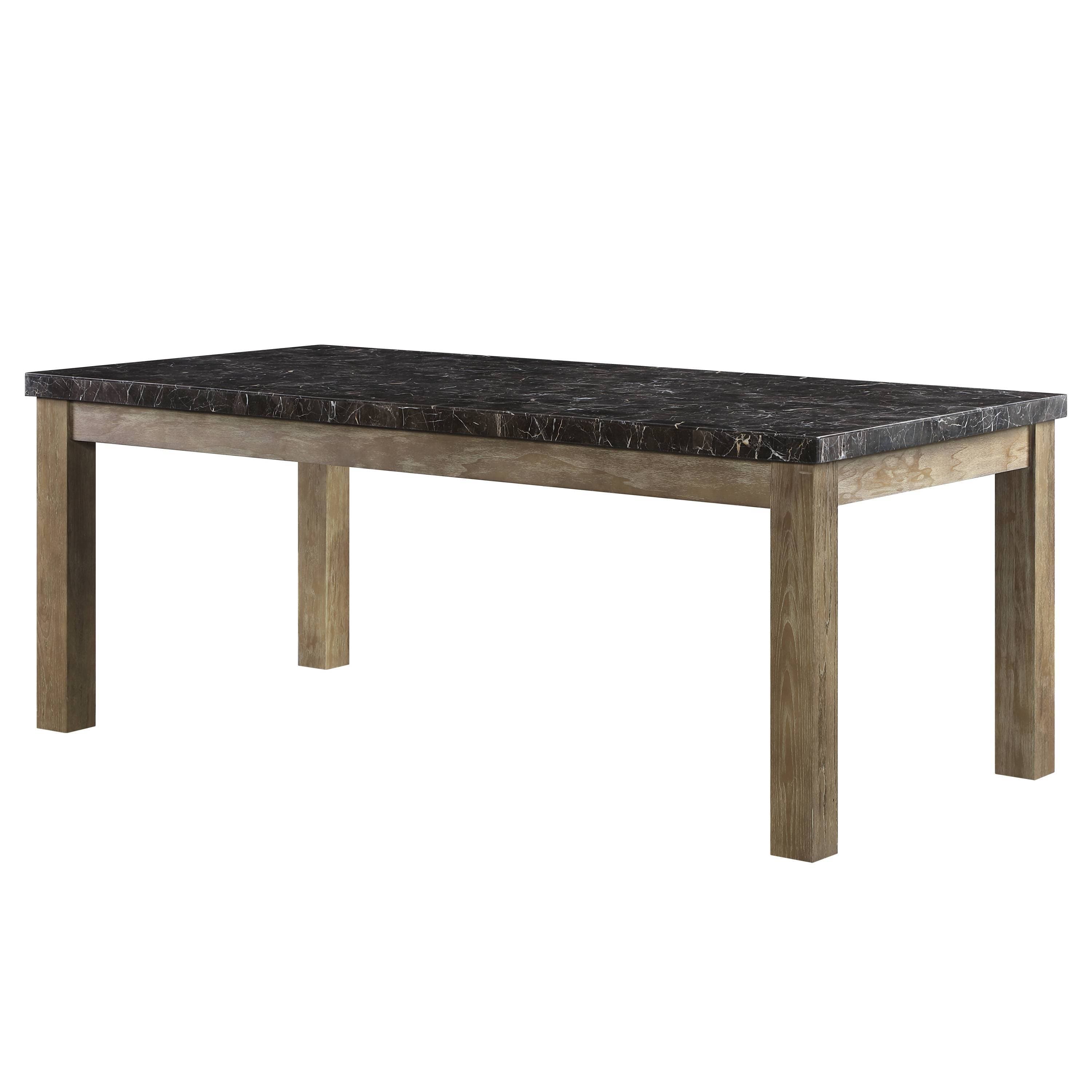 ACME Charnell Dining Table  in Marble & Oak Finish DN00553