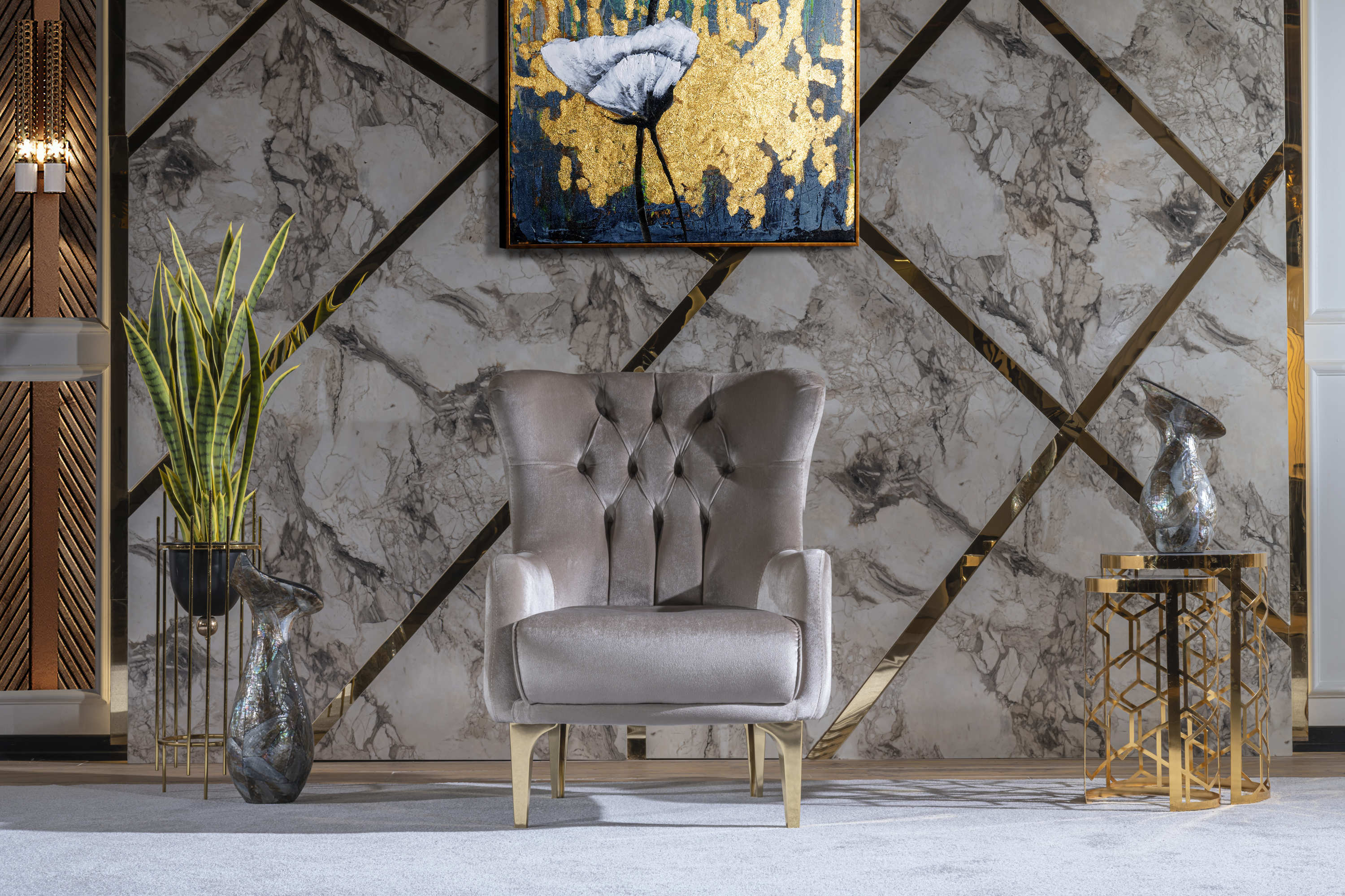 Lust Modern Style Chair  in Taupe