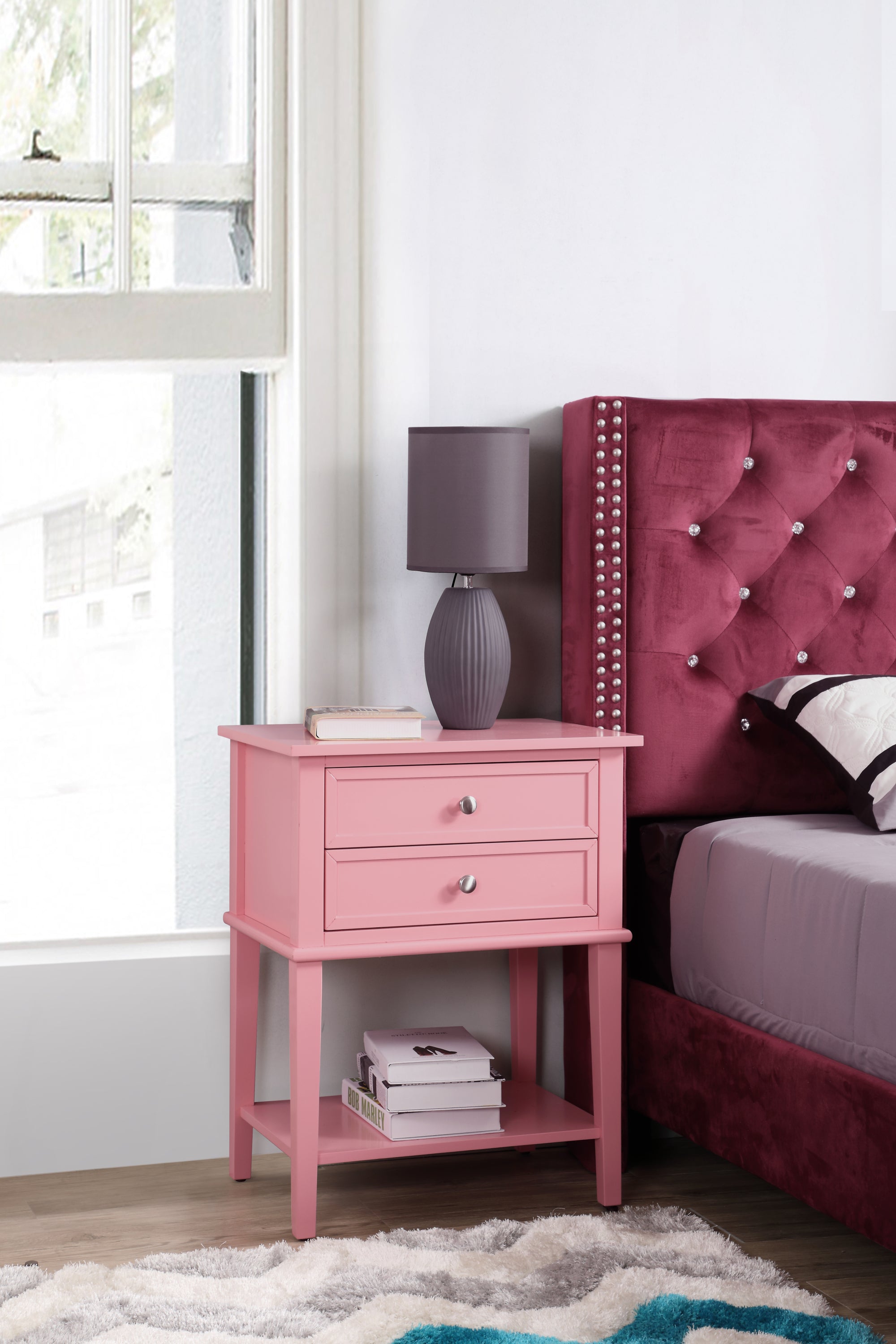 Glory Furniture Newton G062-N Nightstand , Pink