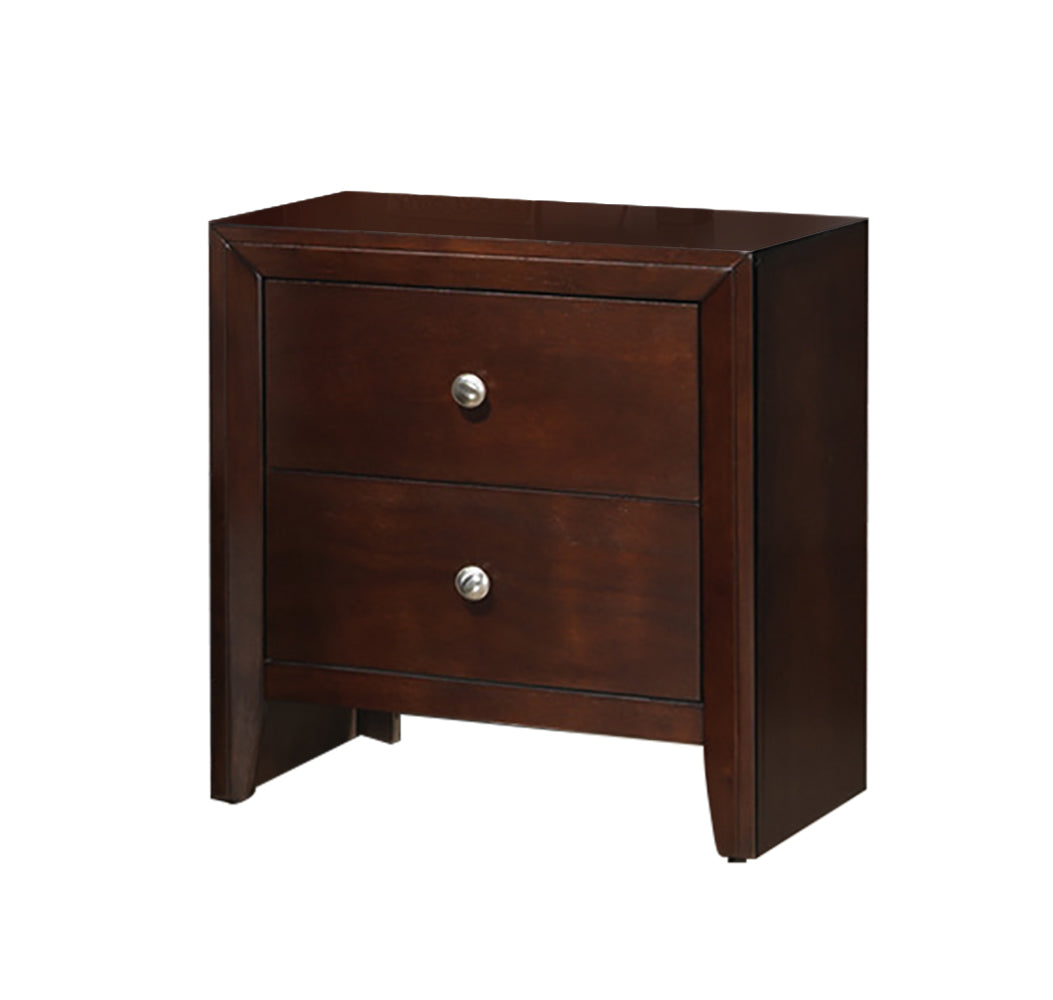 Kali Wooden 2-Drawer Brown Nightstand