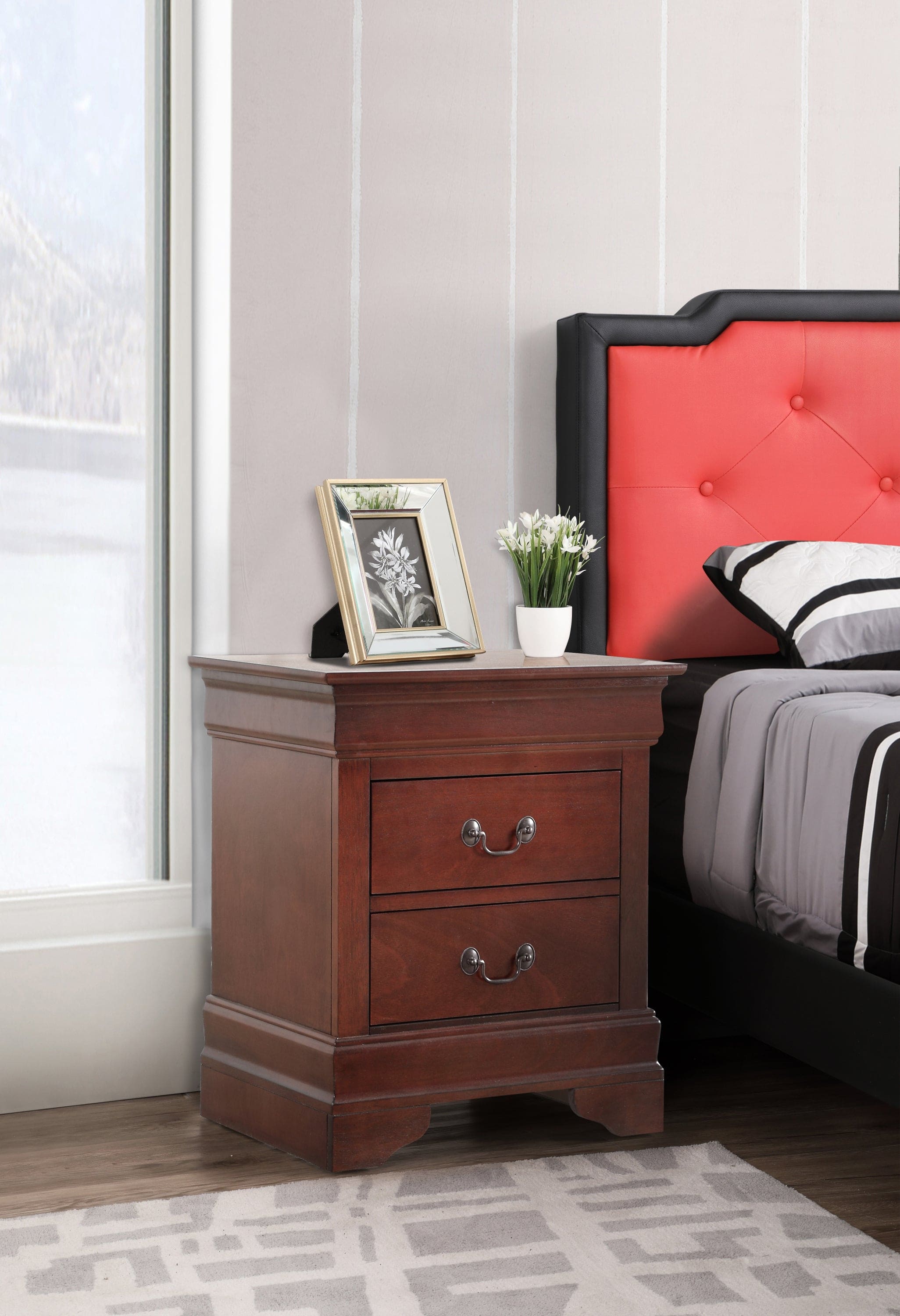 Glory Furniture LouisPhillipe G2100-N Nightstand , Cherry