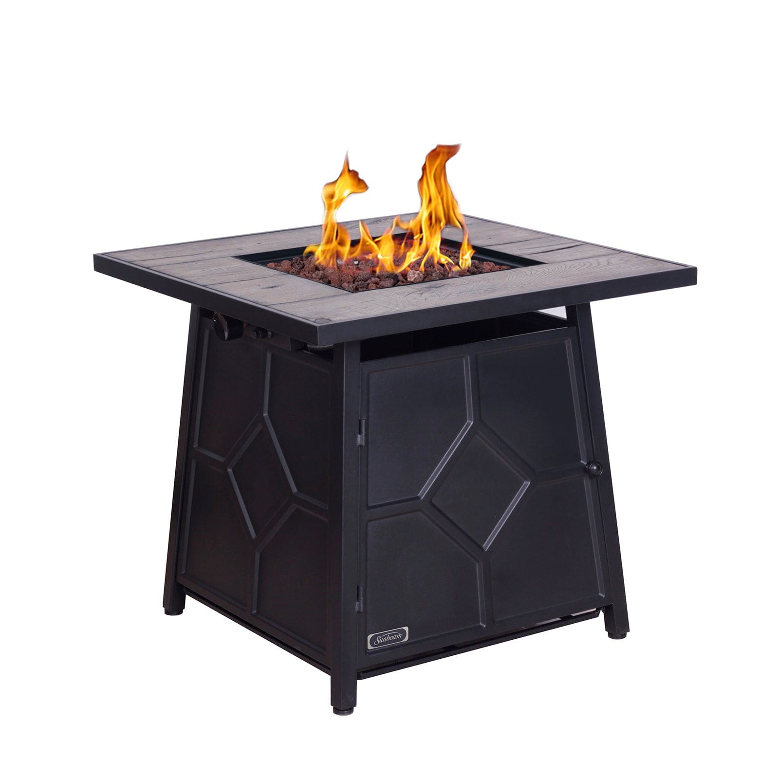 40,000 BTU Steel Propane Gas Fire Pit Table With Steel lid, Weather Cover