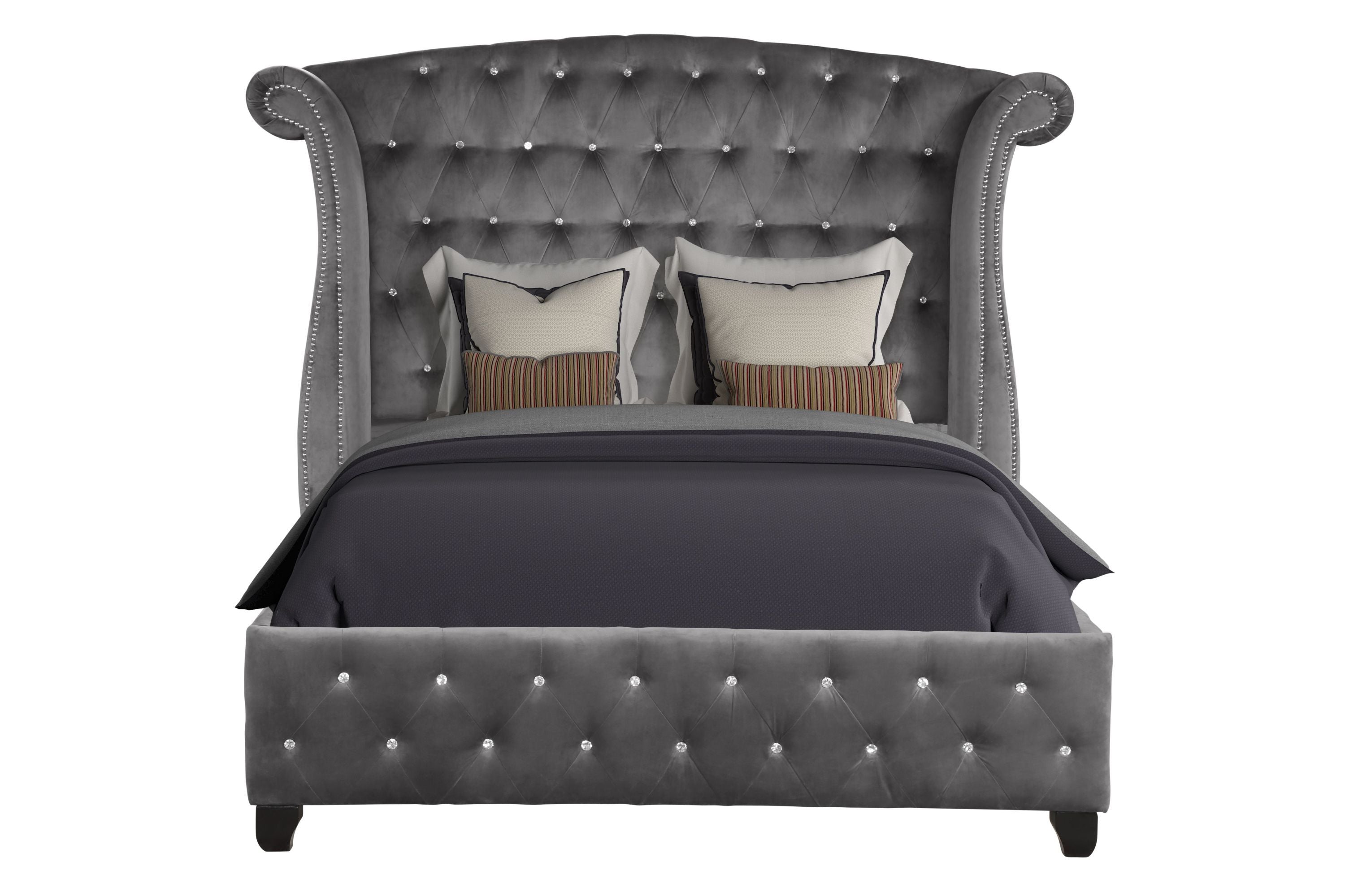 Sophia Queen Bed Gray