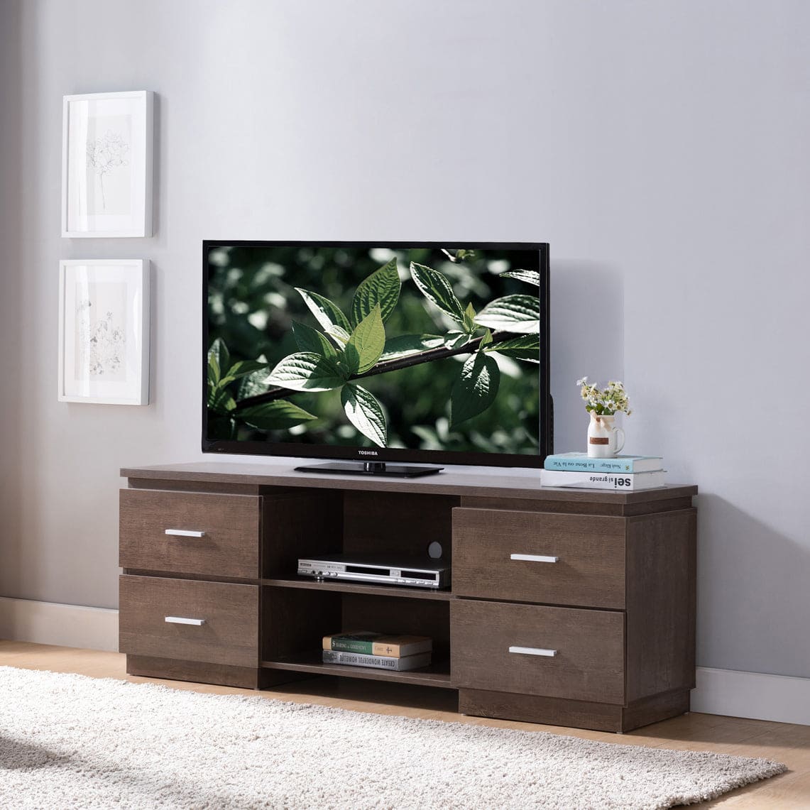 ID USA  182343TV TV Stand Red Cocoa