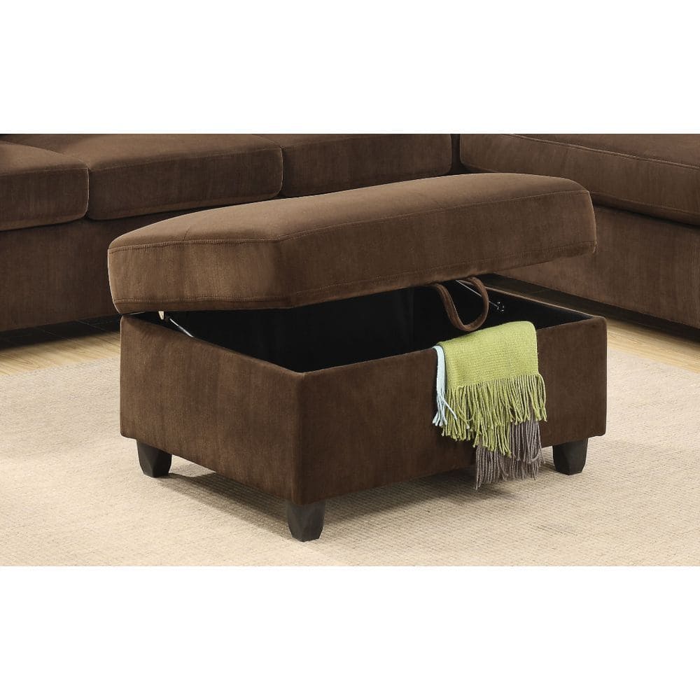 ACME Belville Ottoman in Chocolate Velvet 52703