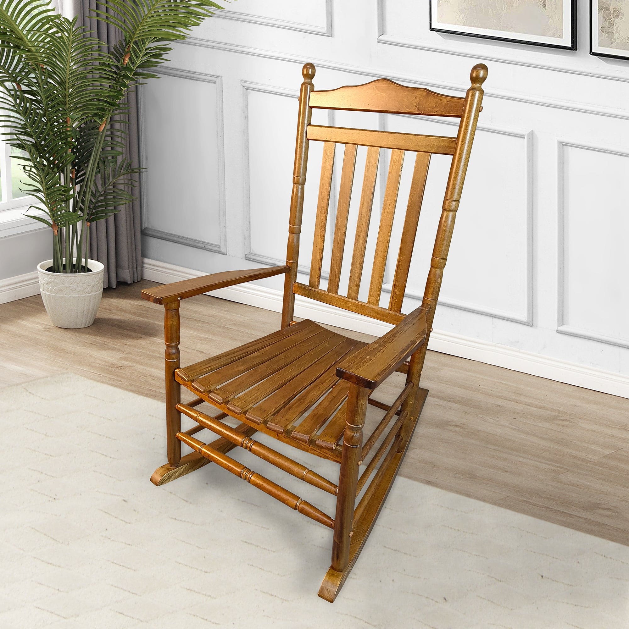 BALCONY PORCH ADULT ROCKING CHAIR  OAK