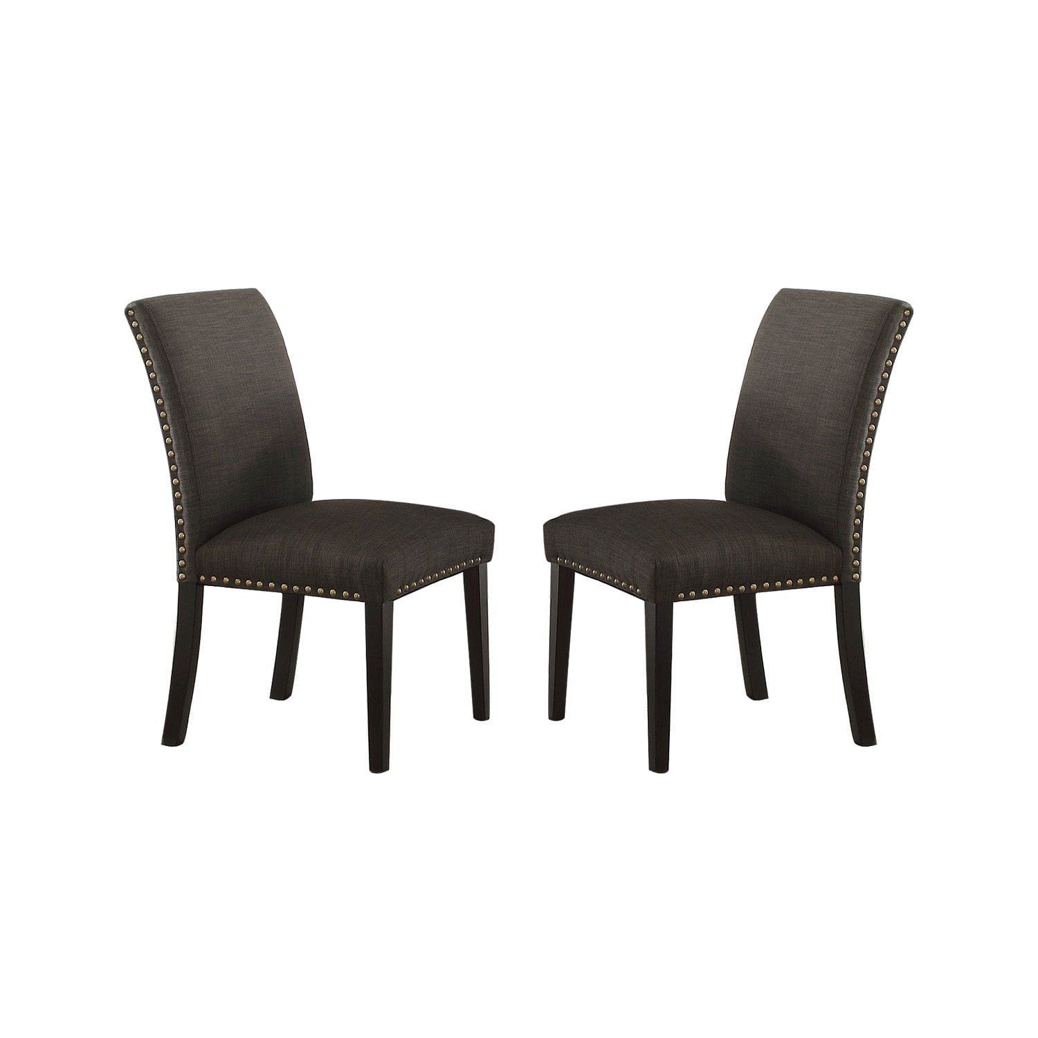 Ployfiber Upholstered Dining Chair, Ash Black(Set of 2)