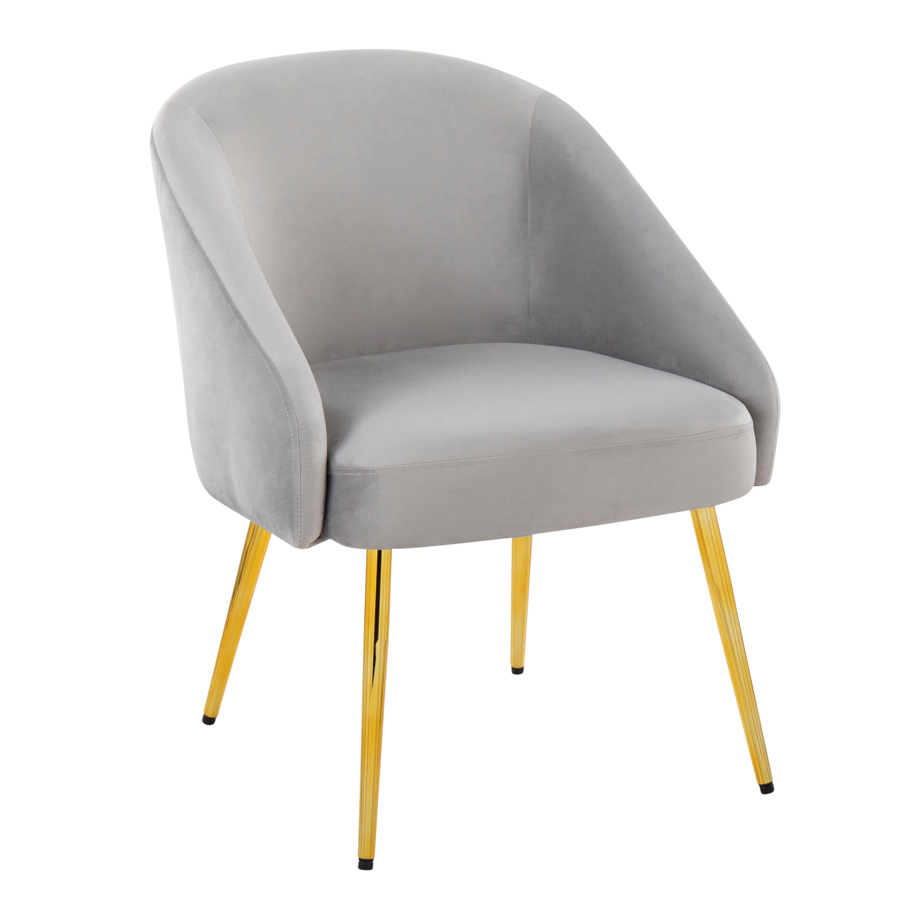 Shiraz Contemporary/Glam Chair in Gold Metal and Silver Velvet by LumiSource