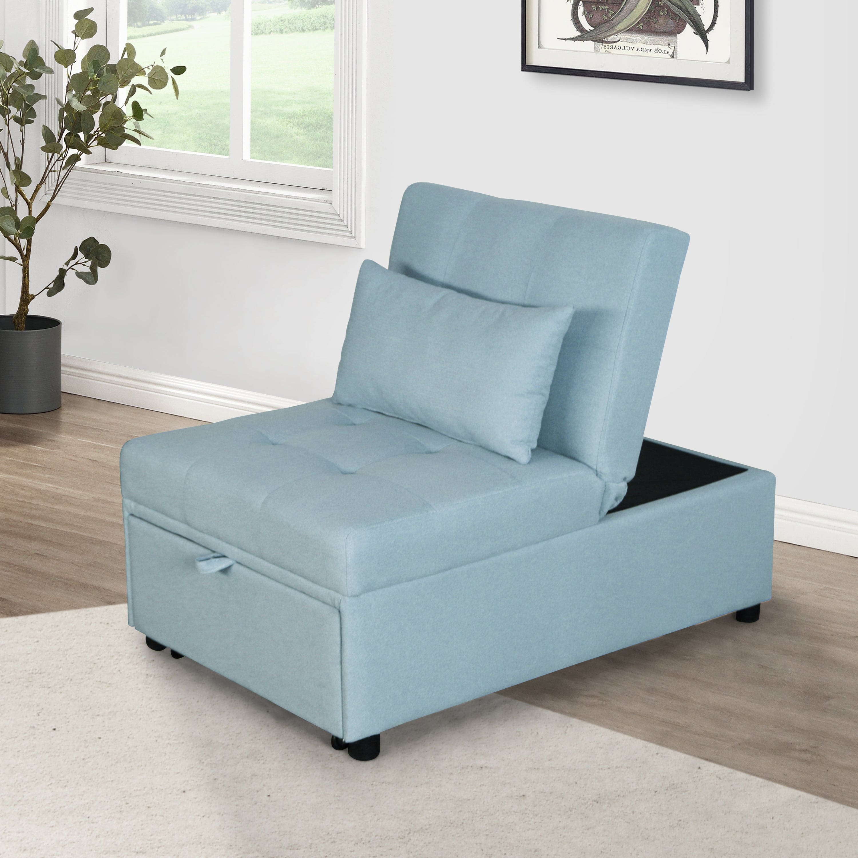 Folding Ottoman Sofa Bed (Green)