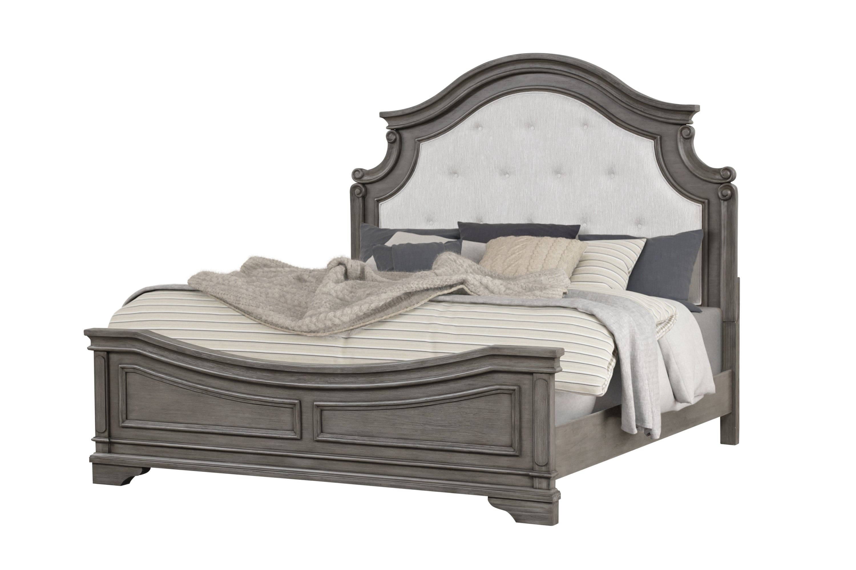 Grace King Bed in Gray